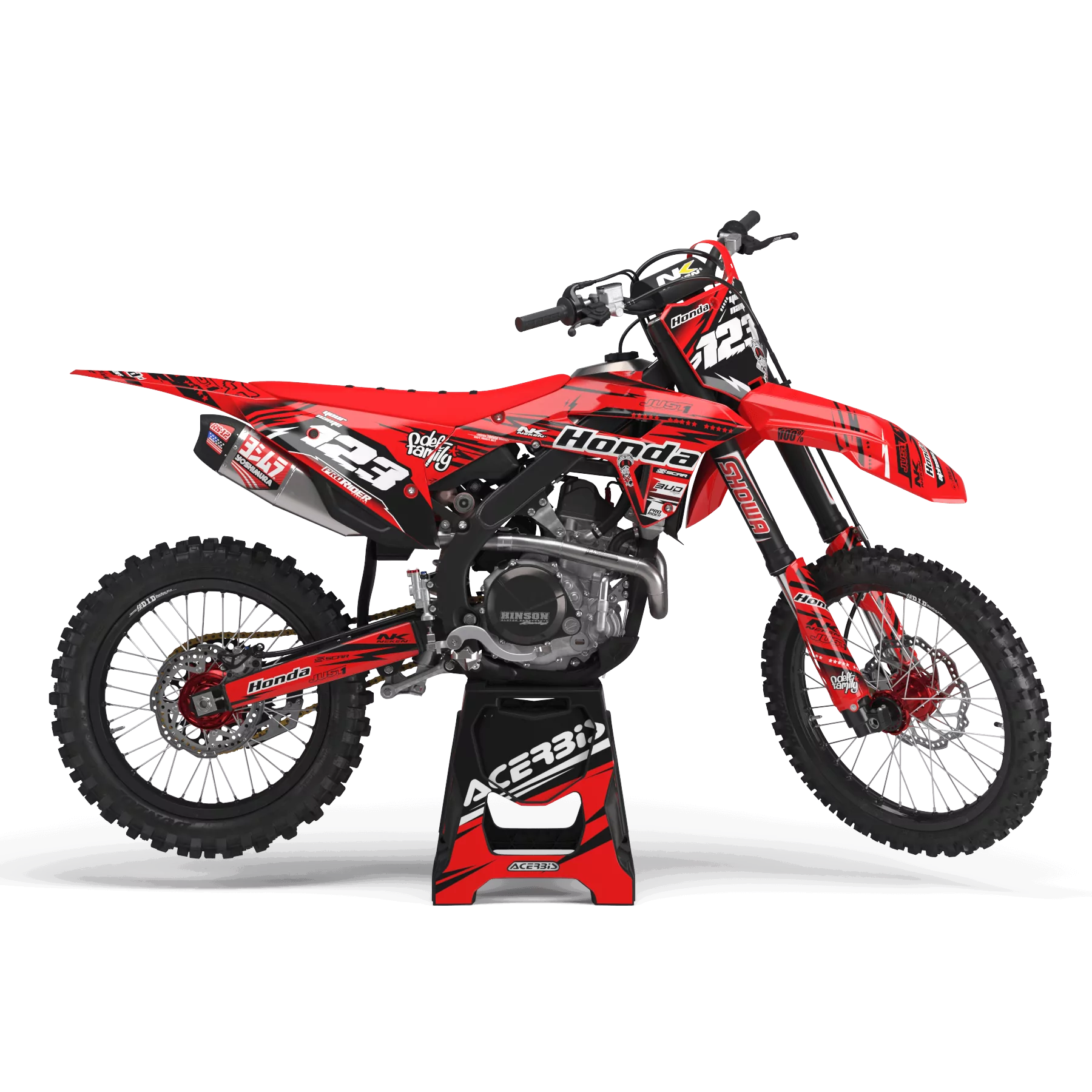 KIT ADESIVOS moto KIT ADESIVOS Motocross HONDA JUST1 RED