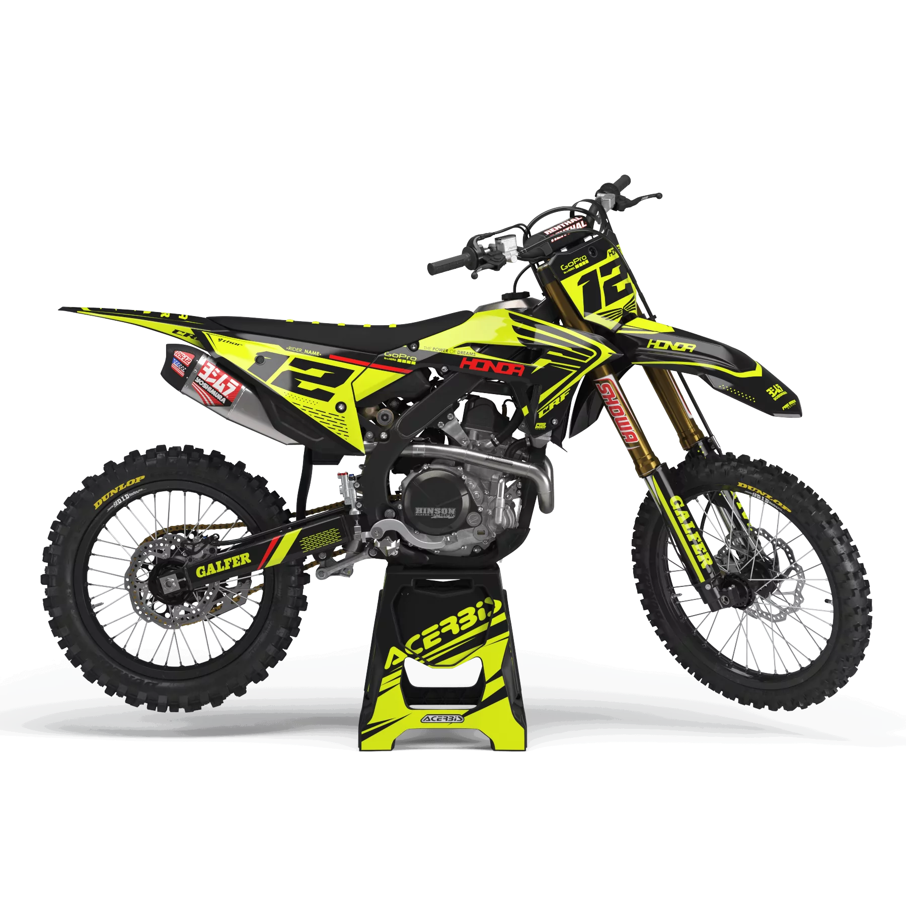 Kit adesivos moto Kit adesivos Motocross FLUO PERSO HONDA PRO