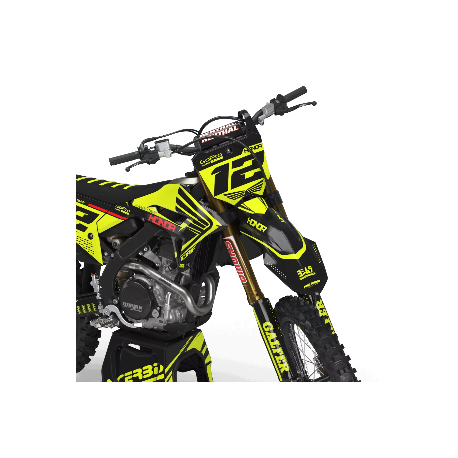 Kit adesivos moto Kit adesivos Motocross FLUO PERSO HONDA PRO