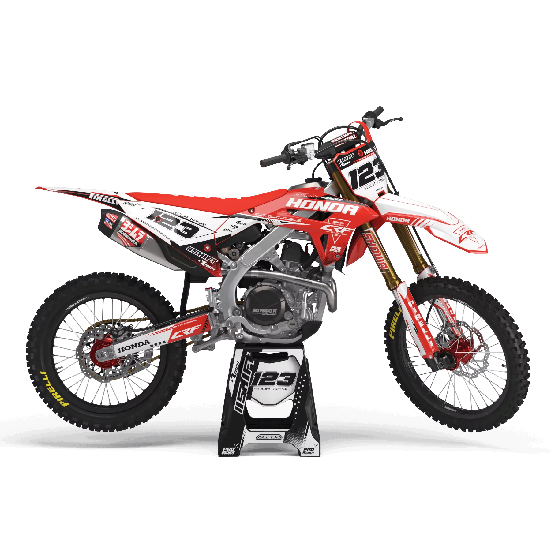 STICKERSET motor Stickerset Motocross HONDA PERSO CROSSGRIPP