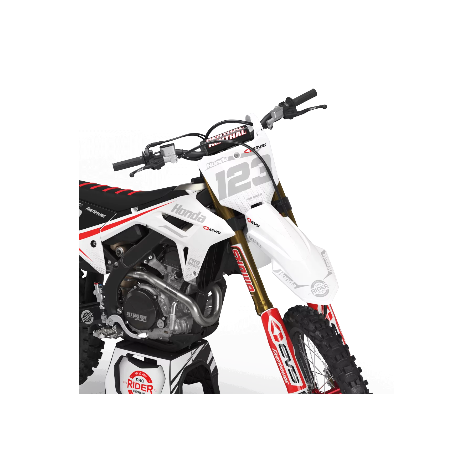 Kit adesivos moto KIT ADESIVOS Motocross HONDA EVS black and white