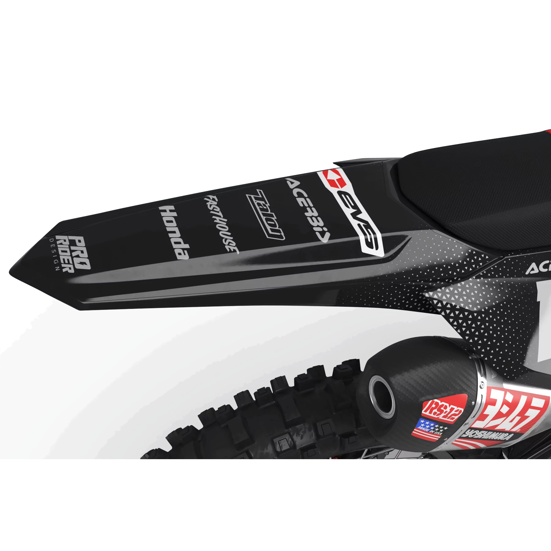 KIT ADESIVOS moto Kit adesivos Motocross HONDA EVS black and white