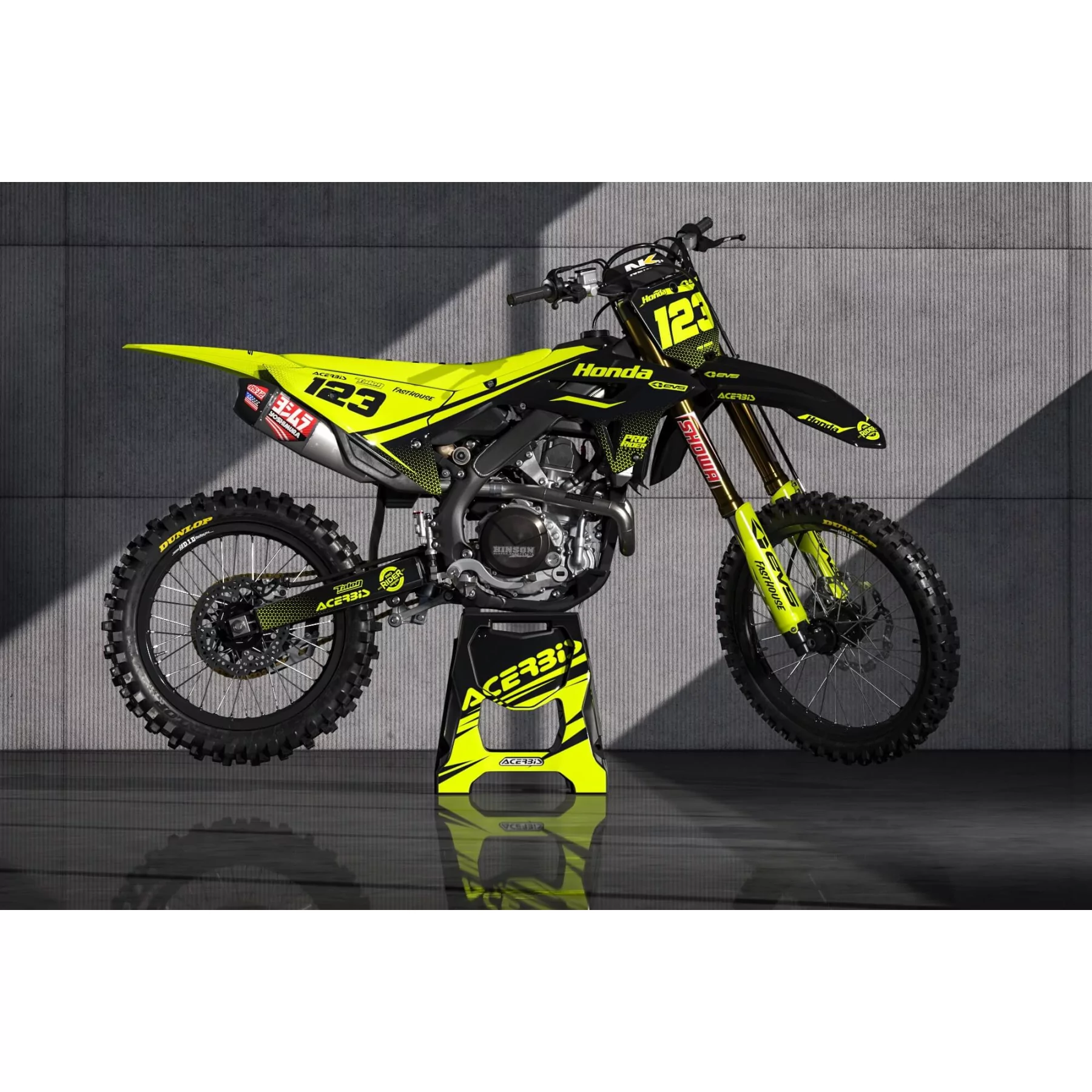 KIT ADESIVOS moto Kit adesivos Motocross FLUO PERSO HONDA EVS