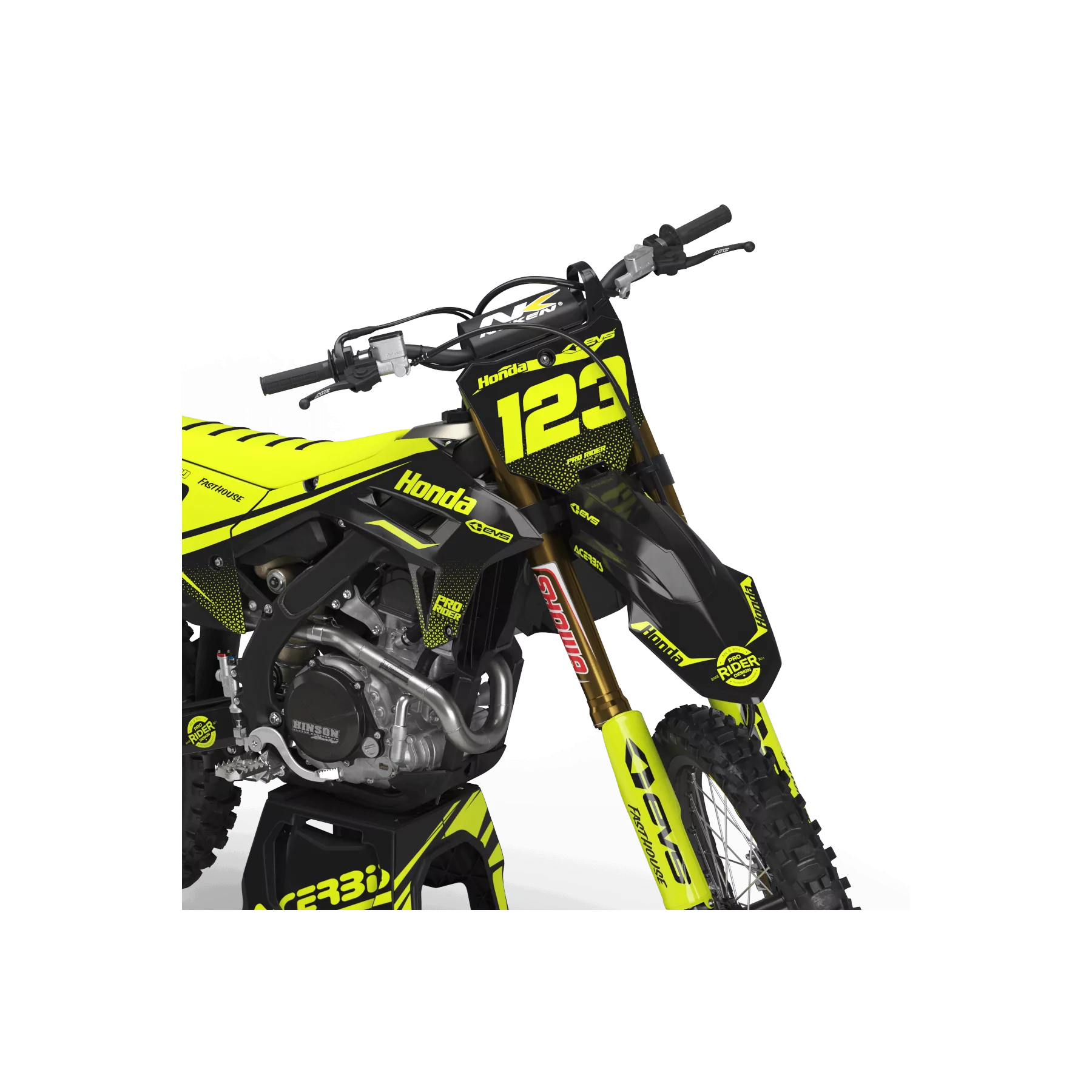 KIT ADESIVOS moto Kit adesivos Motocross FLUO PERSO HONDA EVS