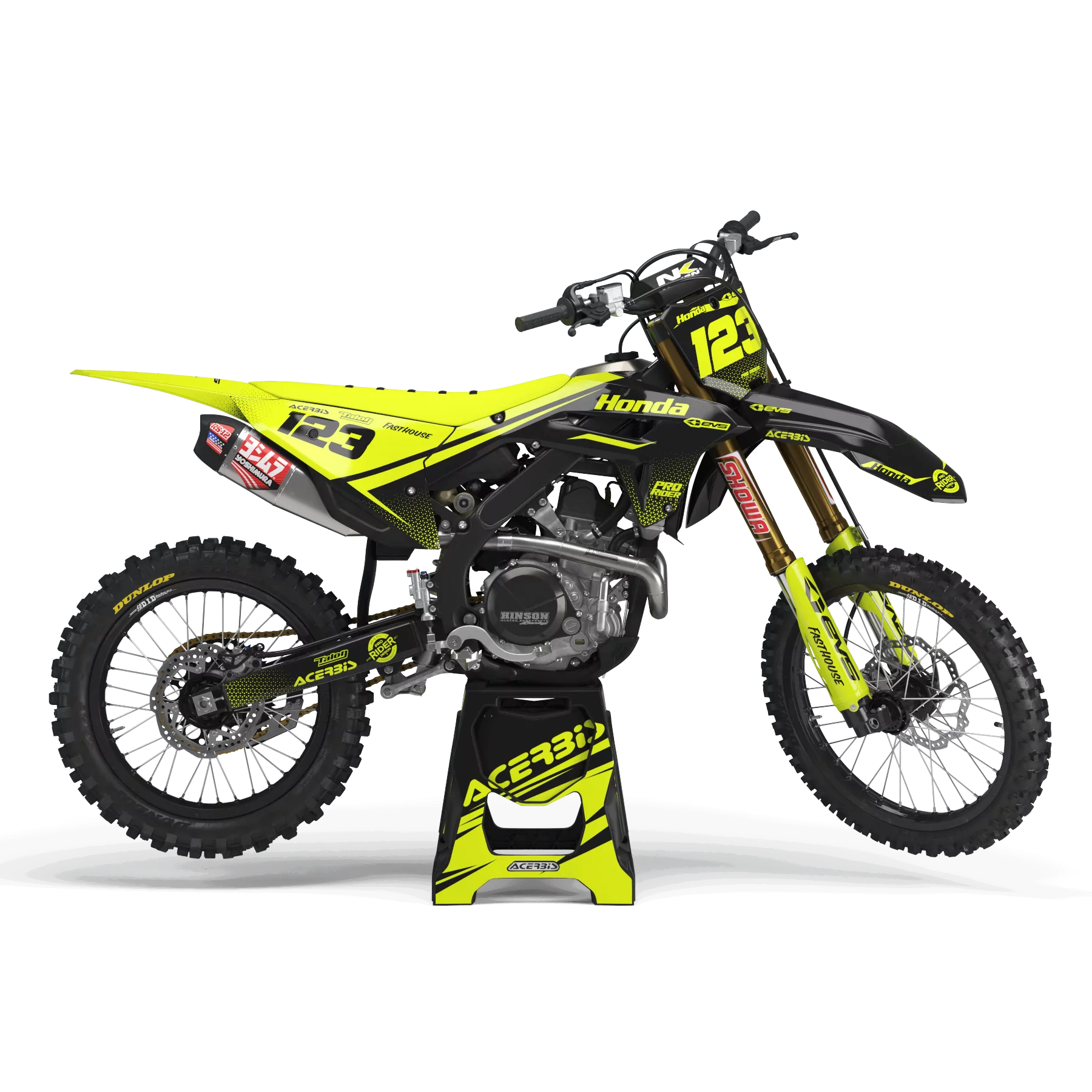 Kit adesivos moto Kit adesivos Motocross FLUO PERSO HONDA EVS