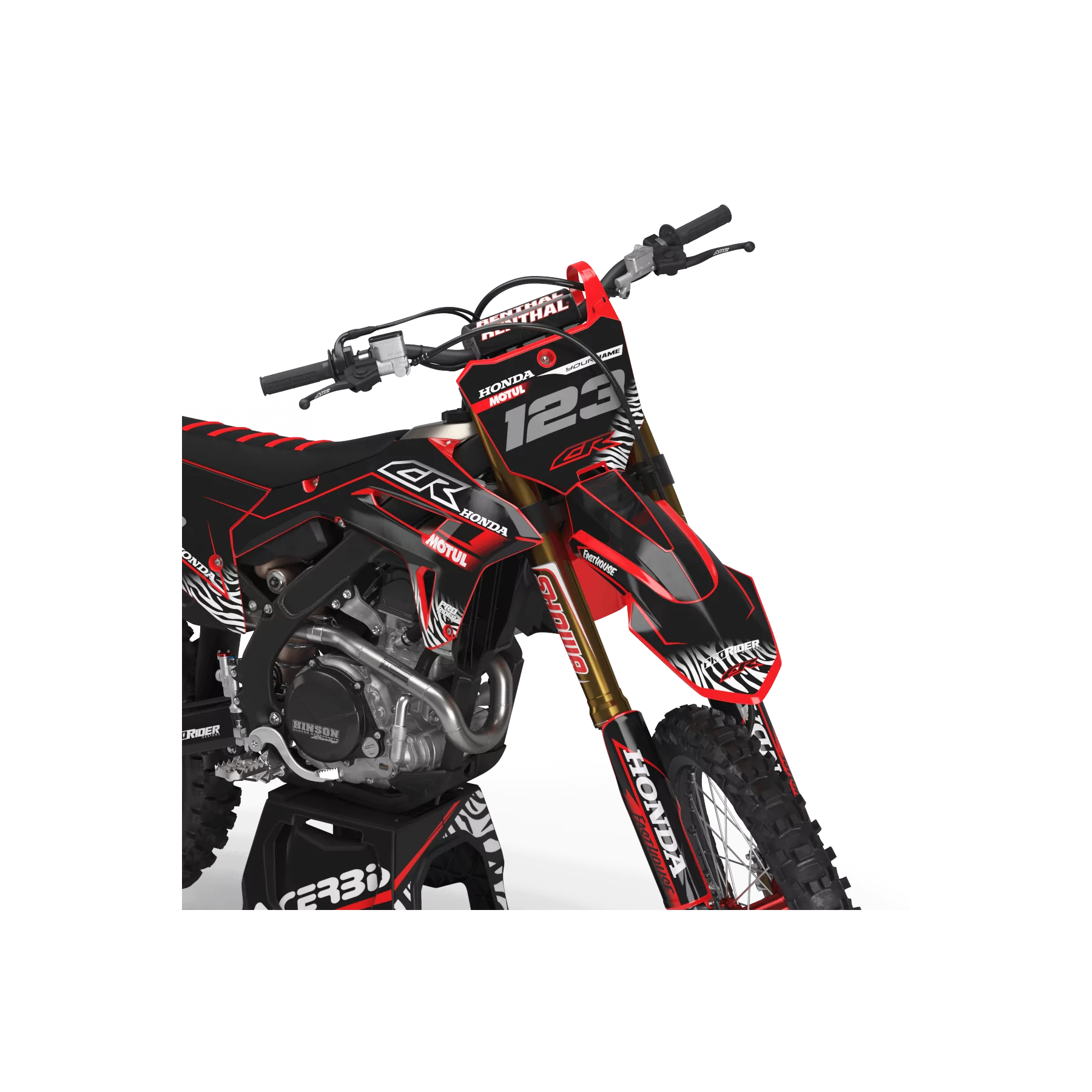 Kit adesivos moto KIT ADESIVOS Motocross HONDA MOTUL BLACK/RED