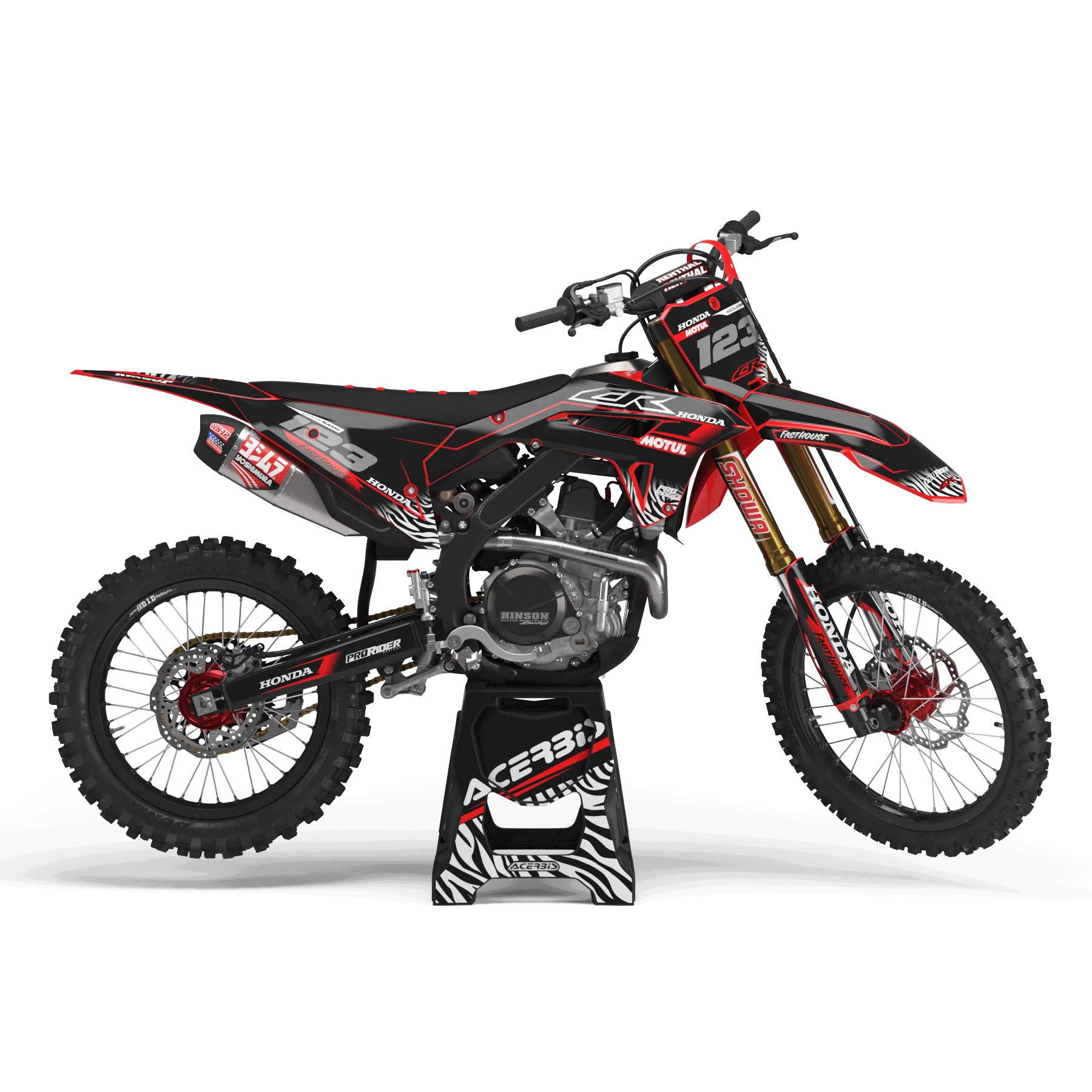 Kit adesivos moto KIT ADESIVOS Motocross HONDA MOTUL BLACK/RED