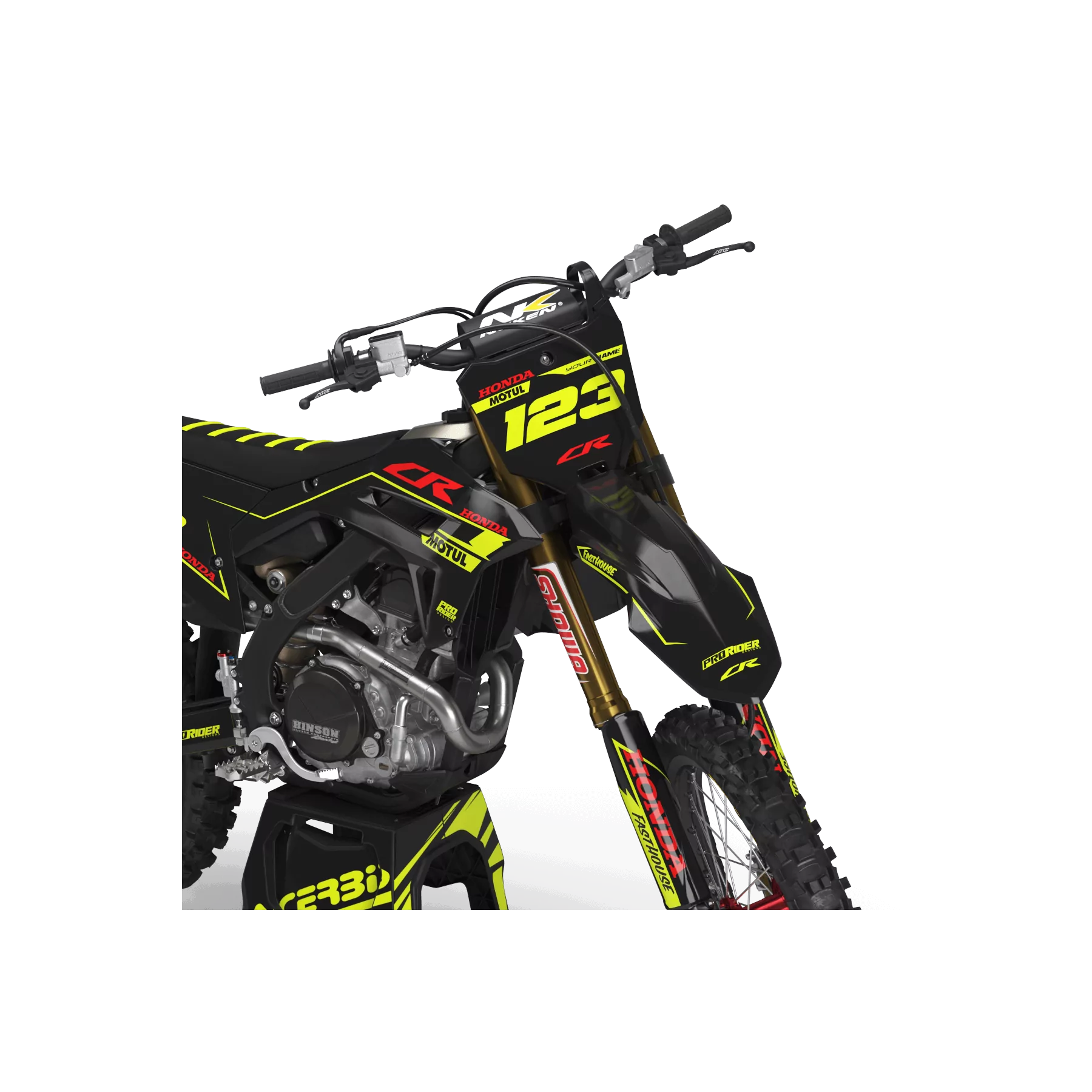 Stickerset motorsticker Stickerset Motocross FLUO PERSO HONDA MOTUL