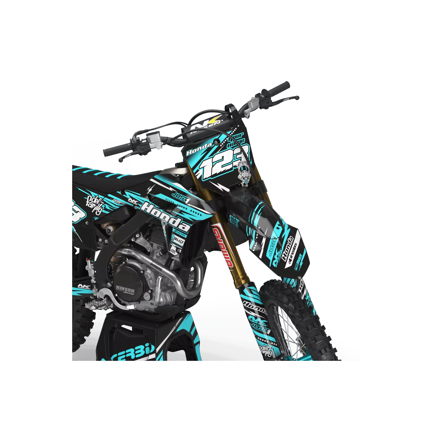 Kit adesivos moto KIT ADESIVOS Motocross HONDA JUST1 TEAL
