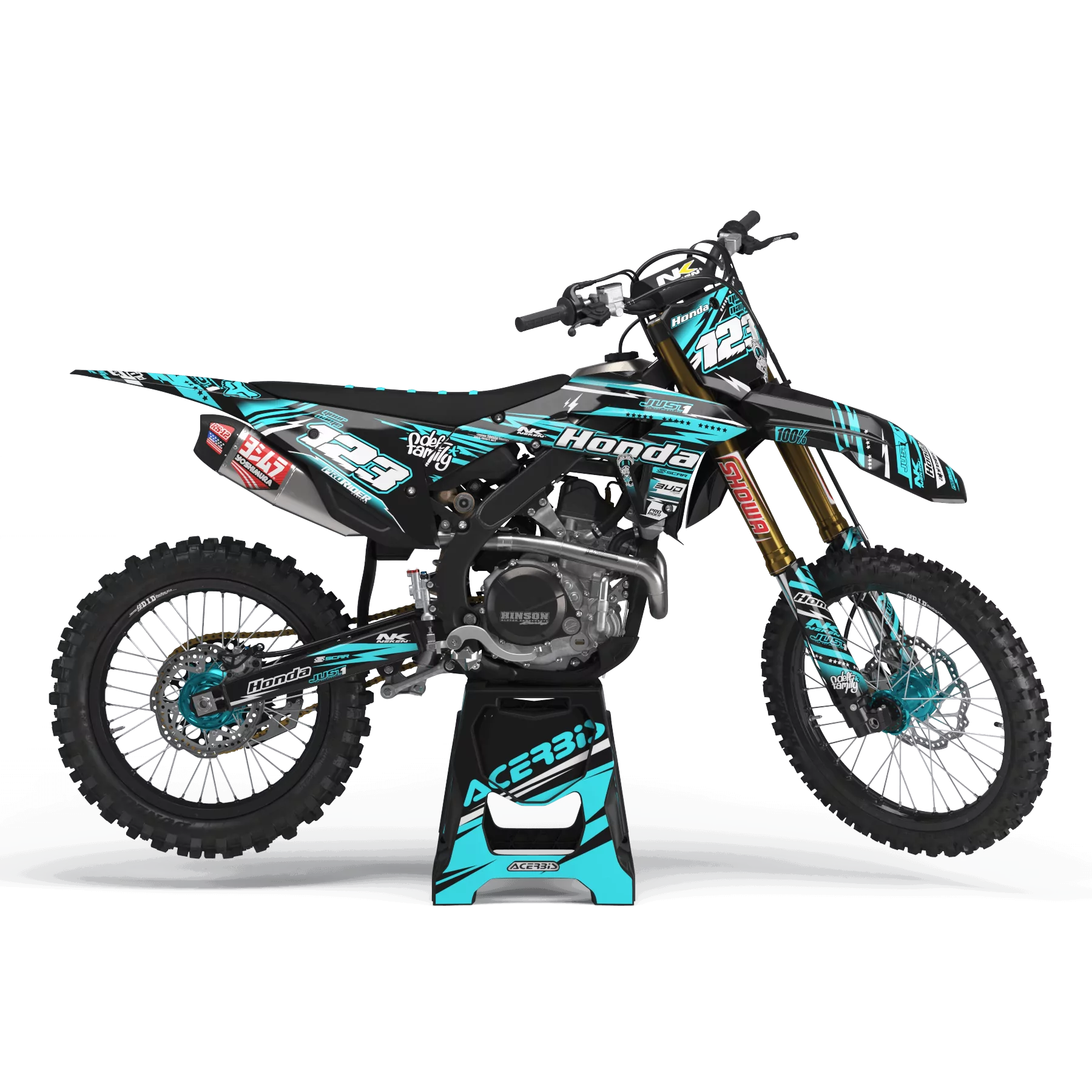 KIT ADESIVOS moto KIT ADESIVOS Motocross HONDA JUST1 TEAL