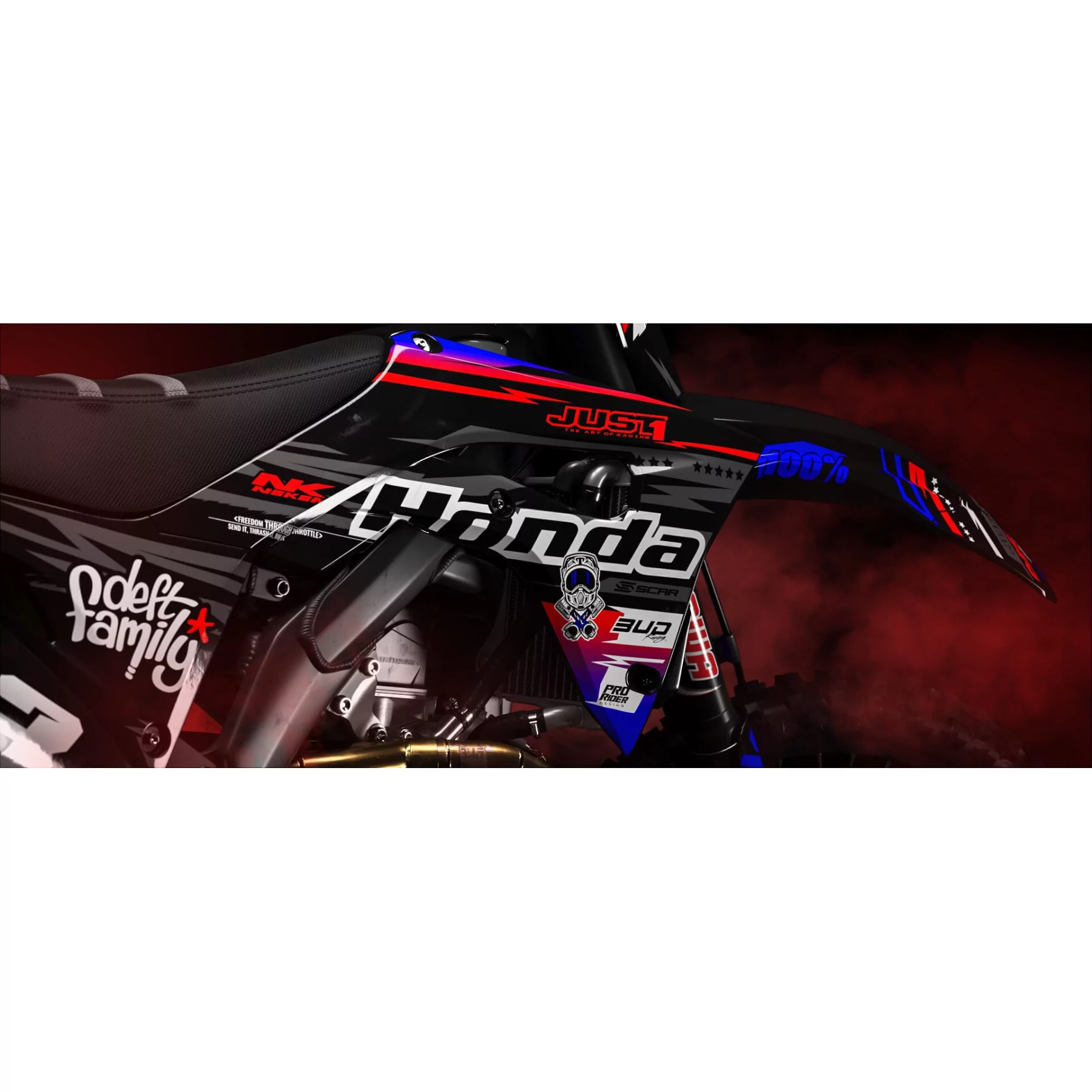 Kit adesivos moto KIT ADESIVOS Motocross HONDA JUST1 BLACK