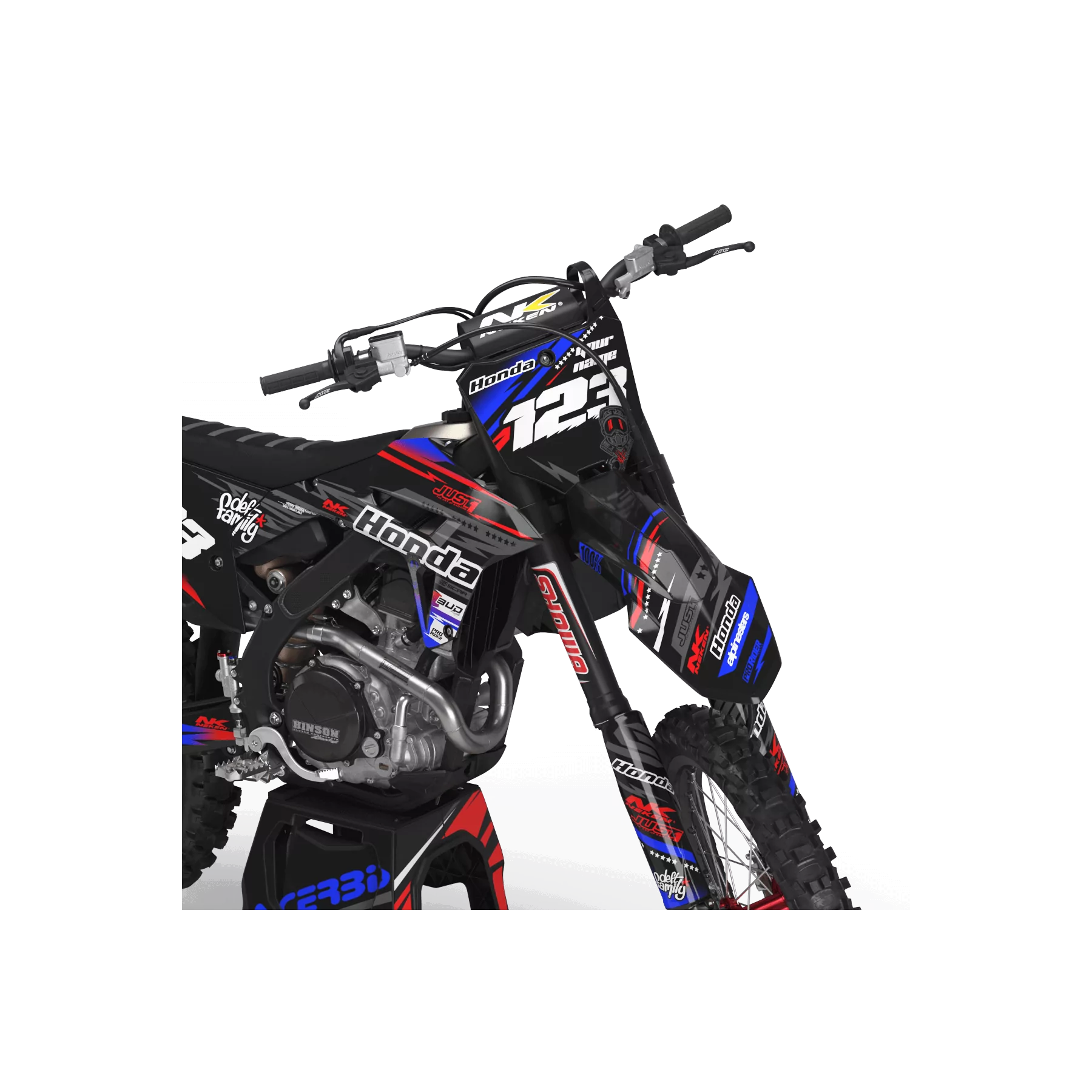 KIT ADESIVOS moto KIT ADESIVOS Motocross HONDA JUST1 BLACK
