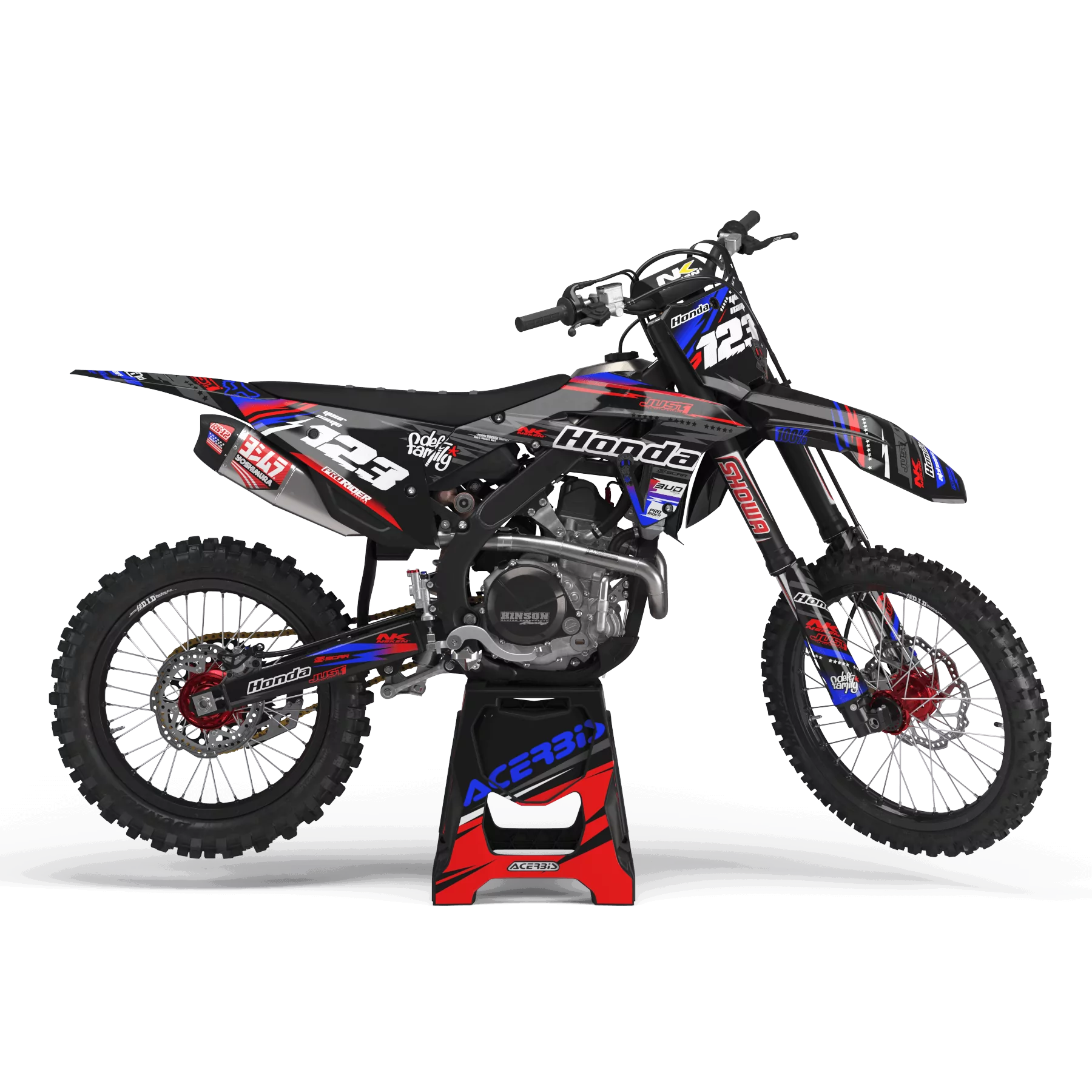 KIT ADESIVOS moto KIT ADESIVOS Motocross HONDA JUST1 BLACK