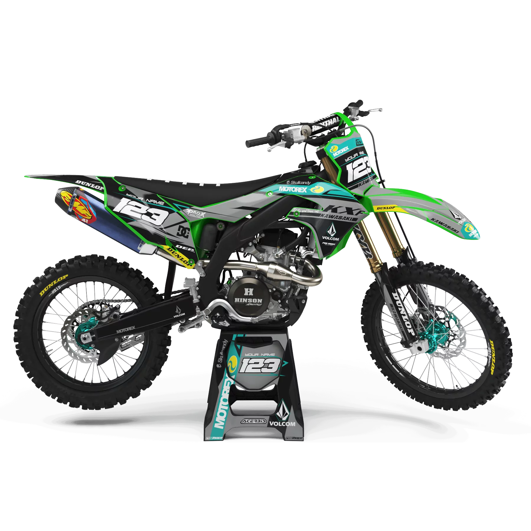 STICKERSET motorfiets STICKERSET Motocross PERSO KAWASAKI VIBBAR