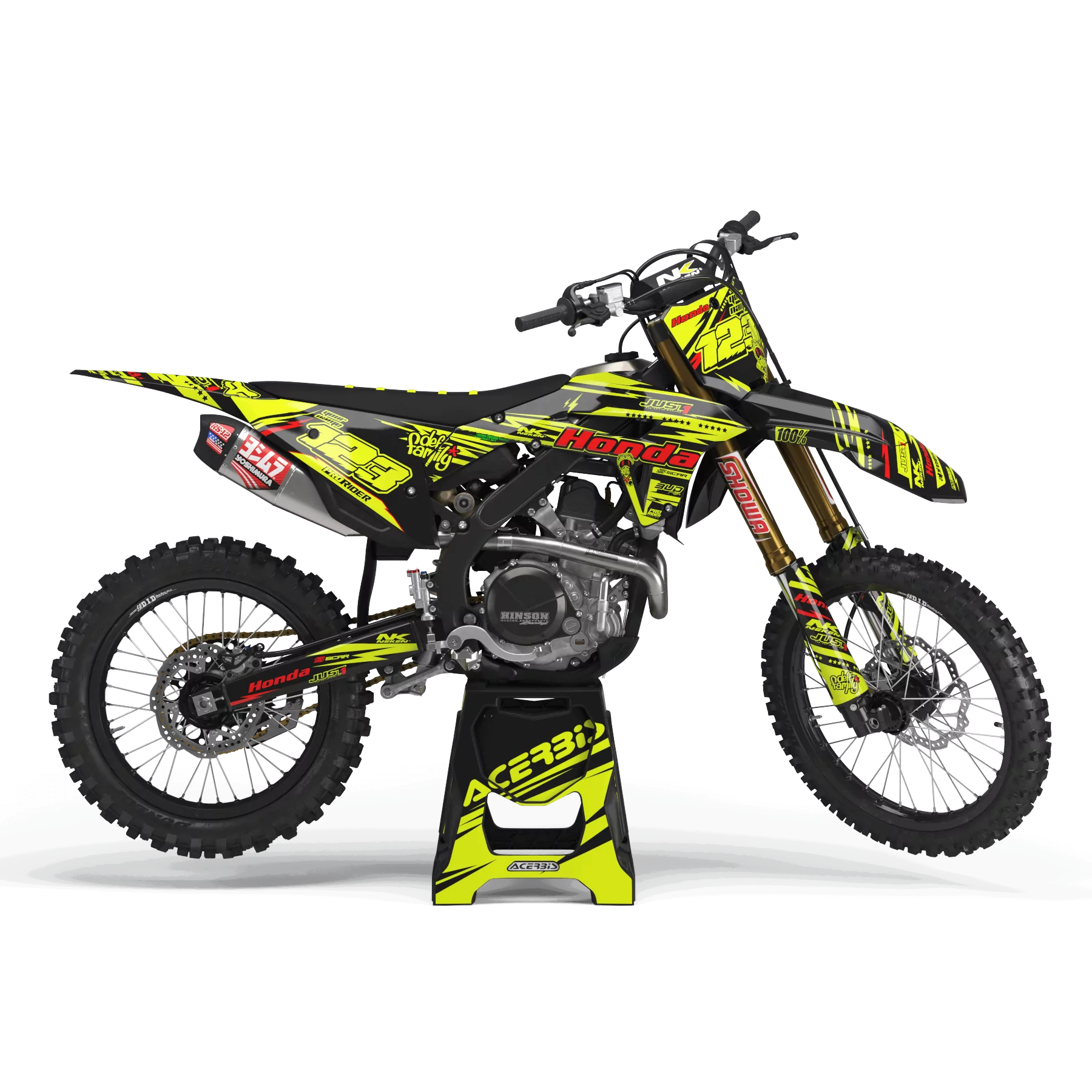 Stickerset motor Stickerset Motocross FLUO PERSO HONDA JUST1