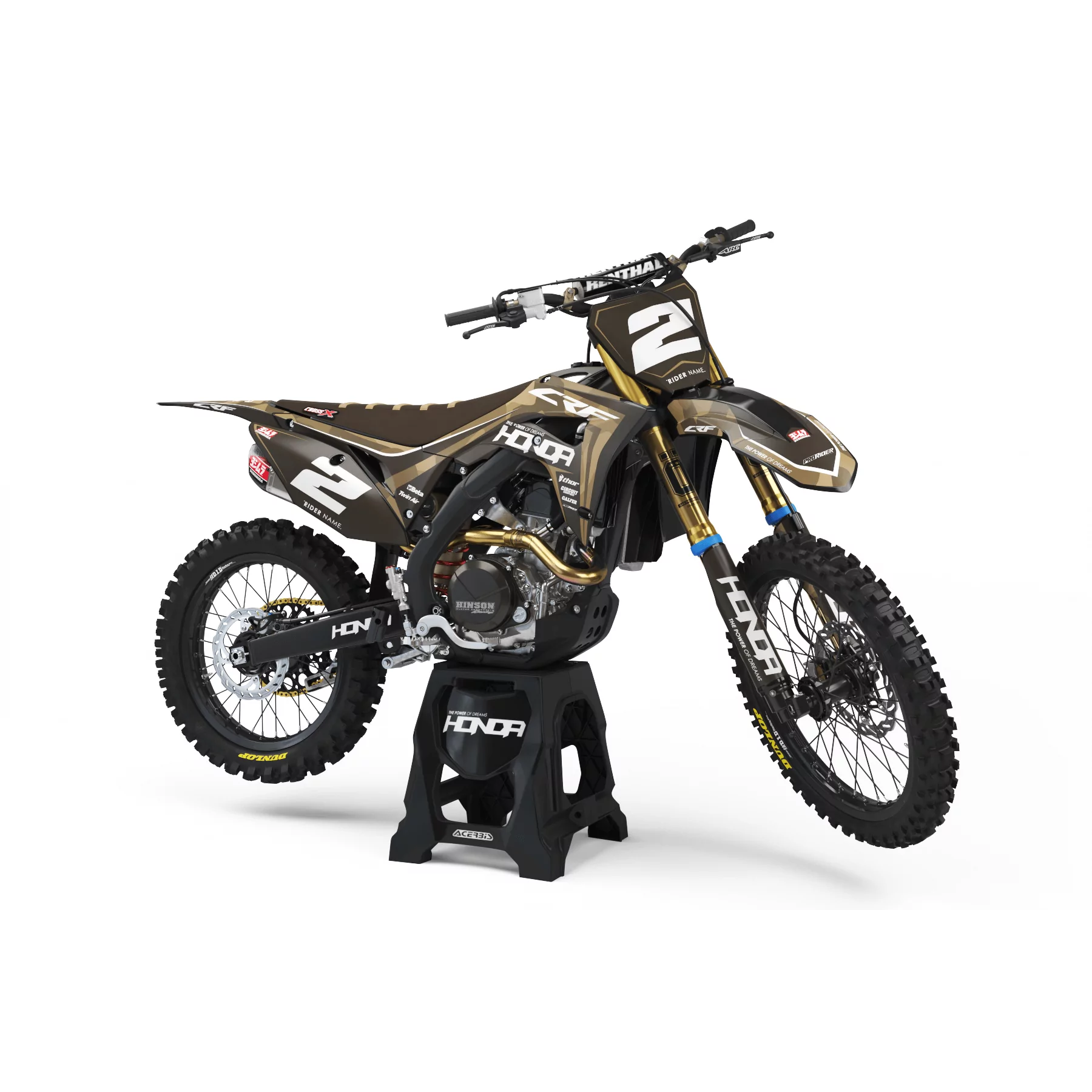 Kit adesivos moto KIT ADESIVOS Motocross HONDA BROWN MAT FINISH TOUCH