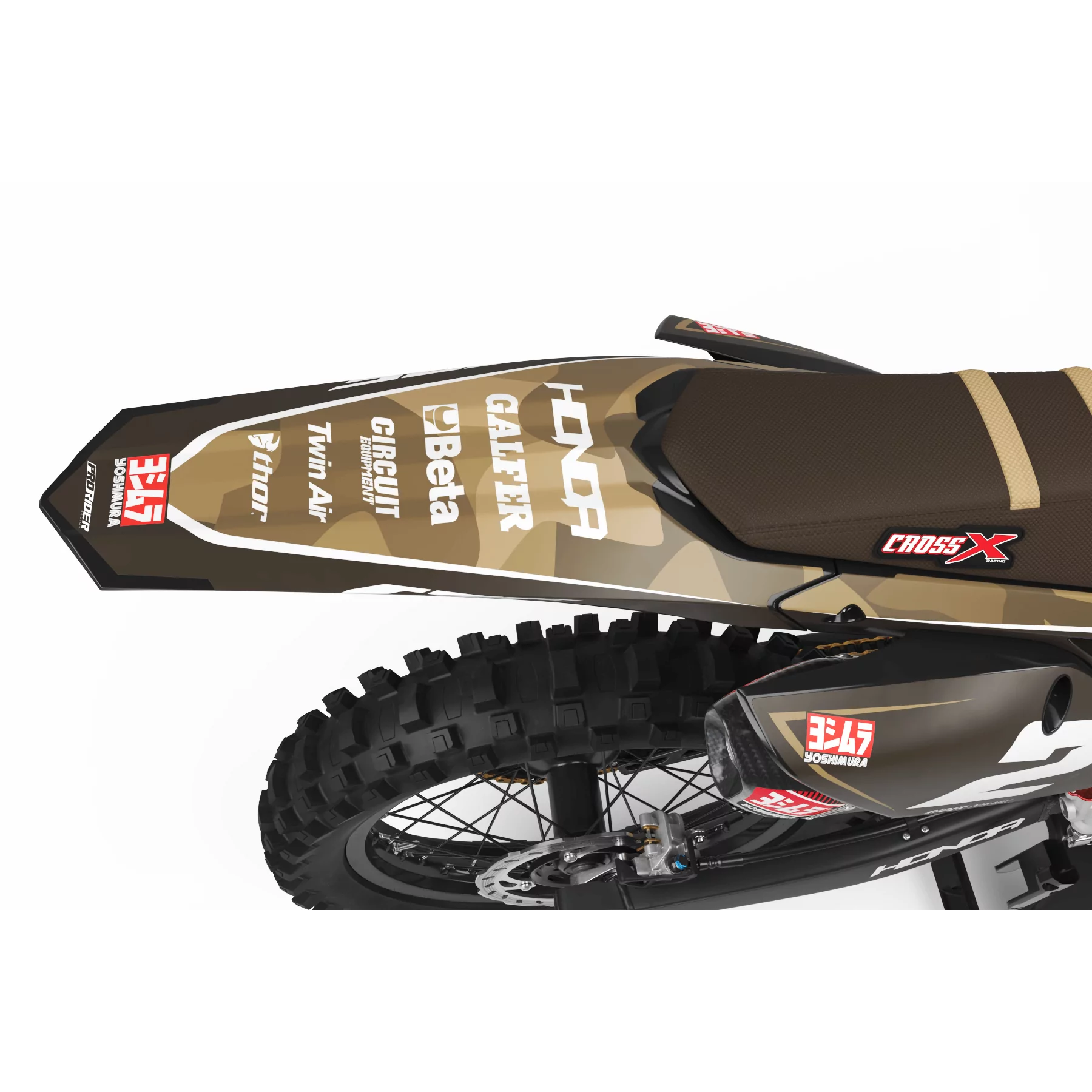 Kit adesivos moto KIT ADESIVOS Motocross HONDA BROWN MAT FINISH TOUCH