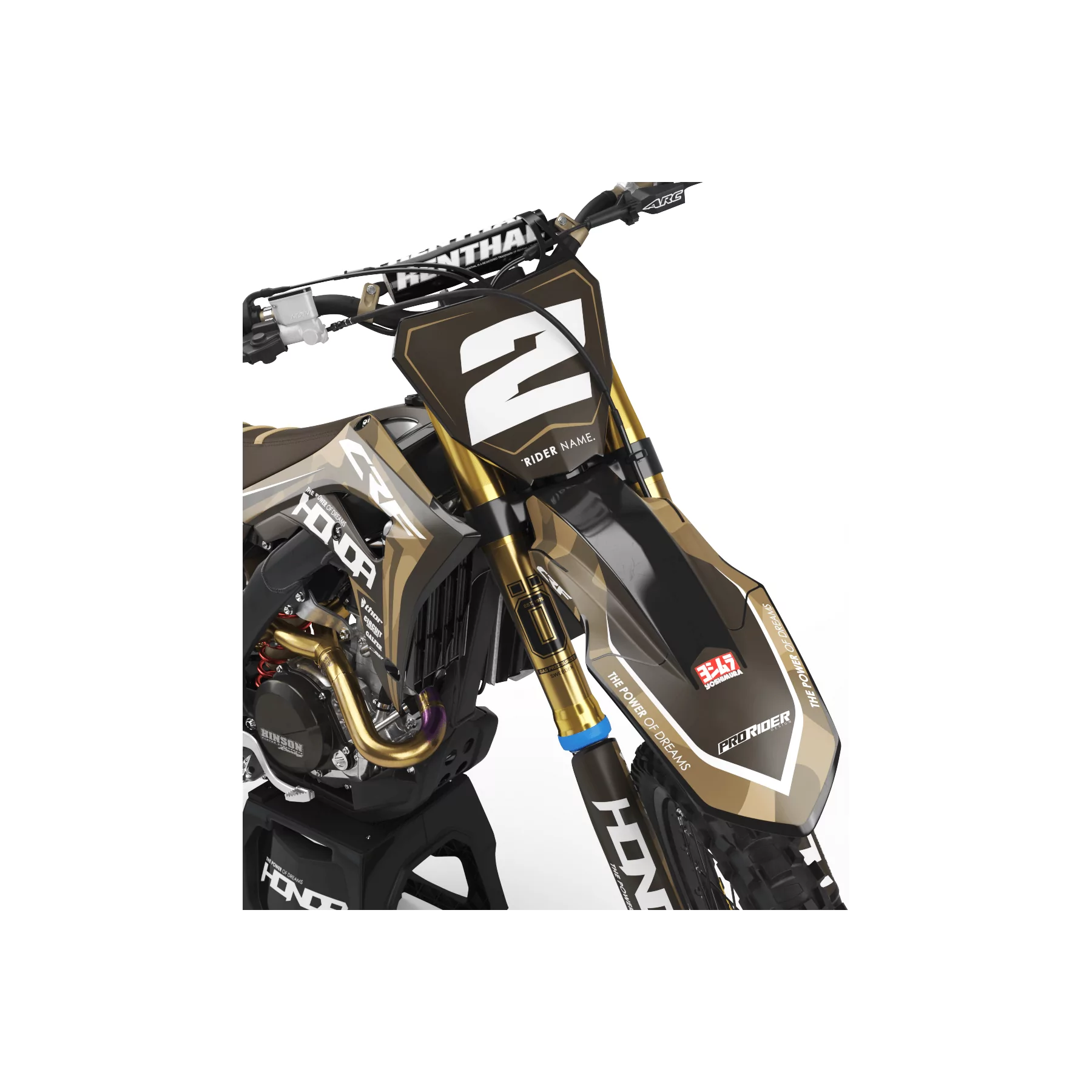 Kit adesivos moto KIT ADESIVOS Motocross HONDA BROWN MAT FINISH TOUCH
