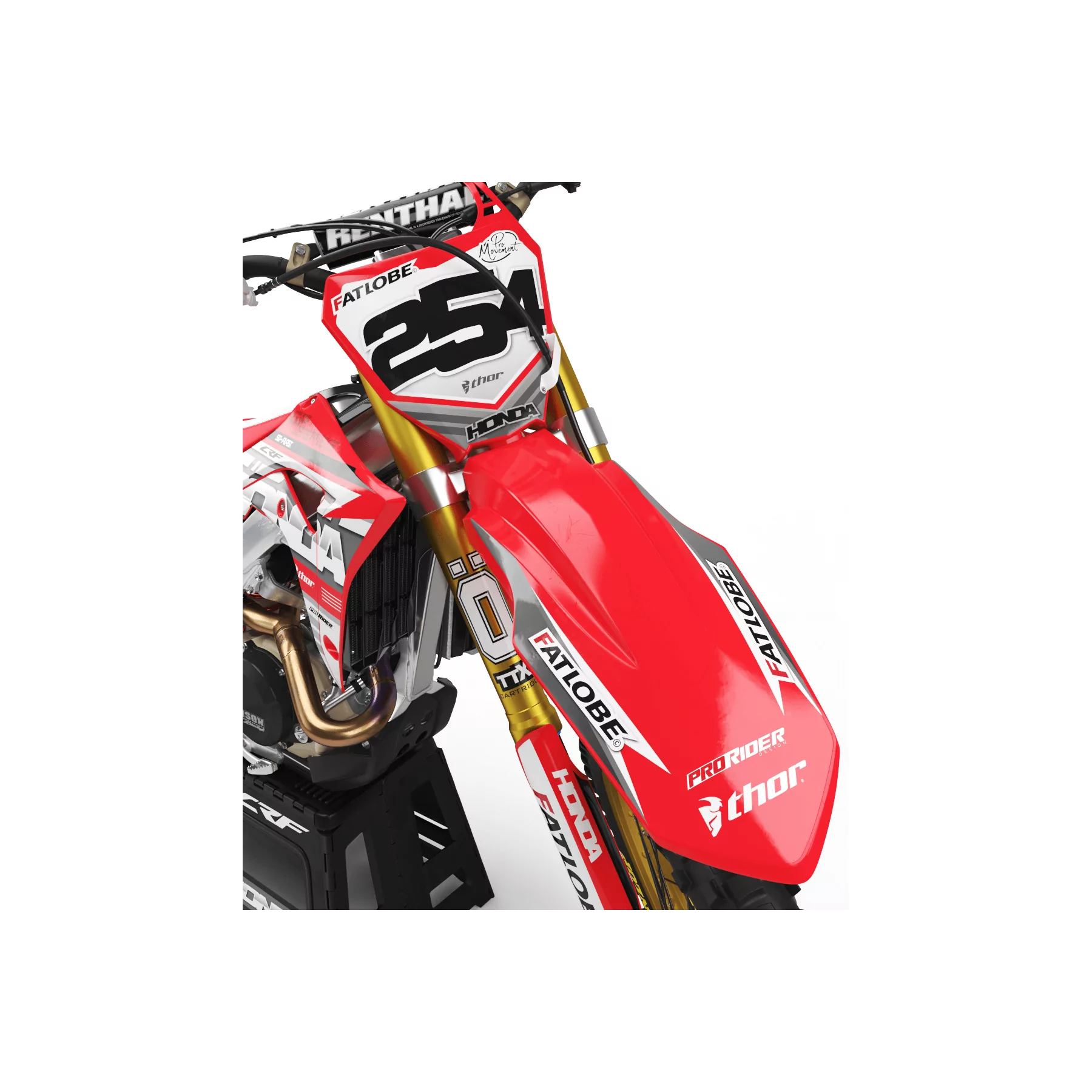 Kit adesivos moto KIT ADESIVOS Motocross HONDA ROUGE ÉLÉGANCE