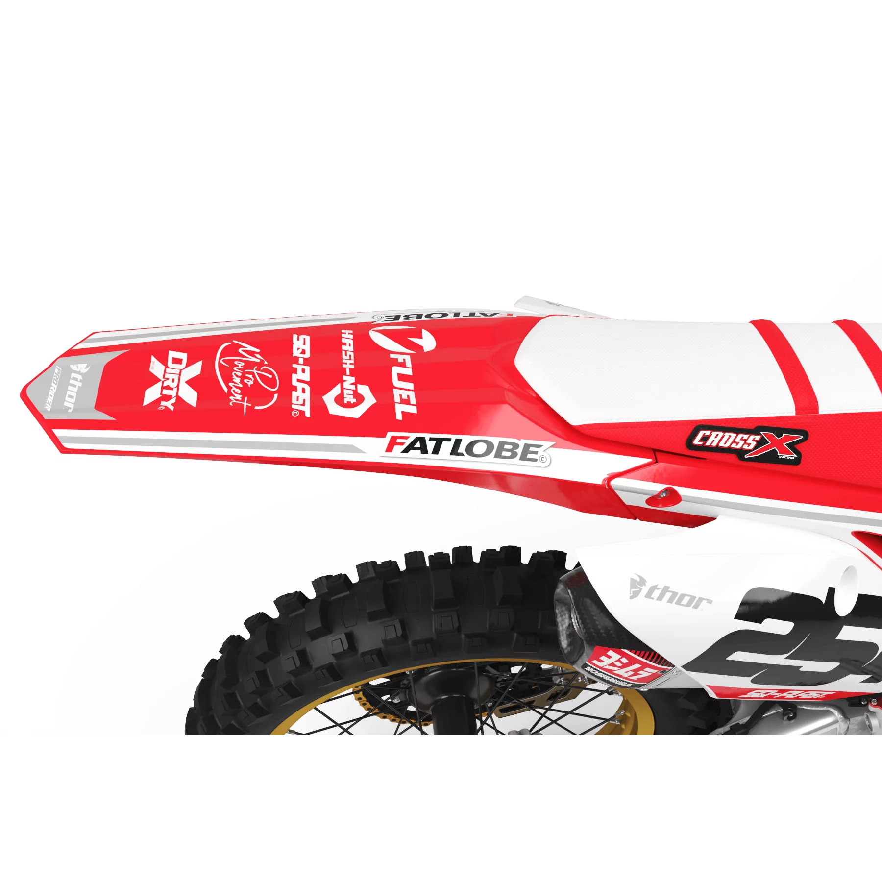 Kit adesivos moto KIT ADESIVOS Motocross HONDA ROUGE ÉLÉGANCE