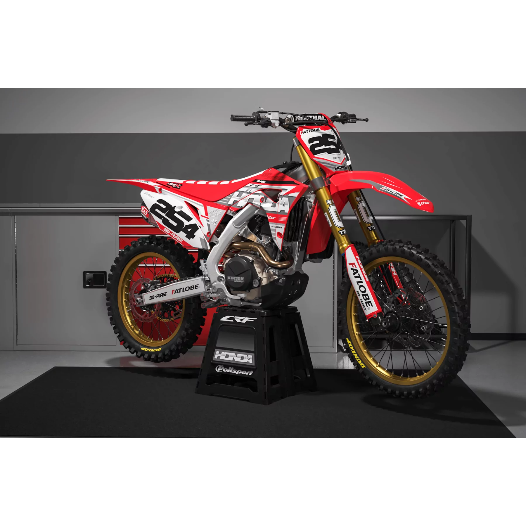 Kit adesivos moto KIT ADESIVOS Motocross HONDA ROUGE ÉLÉGANCE