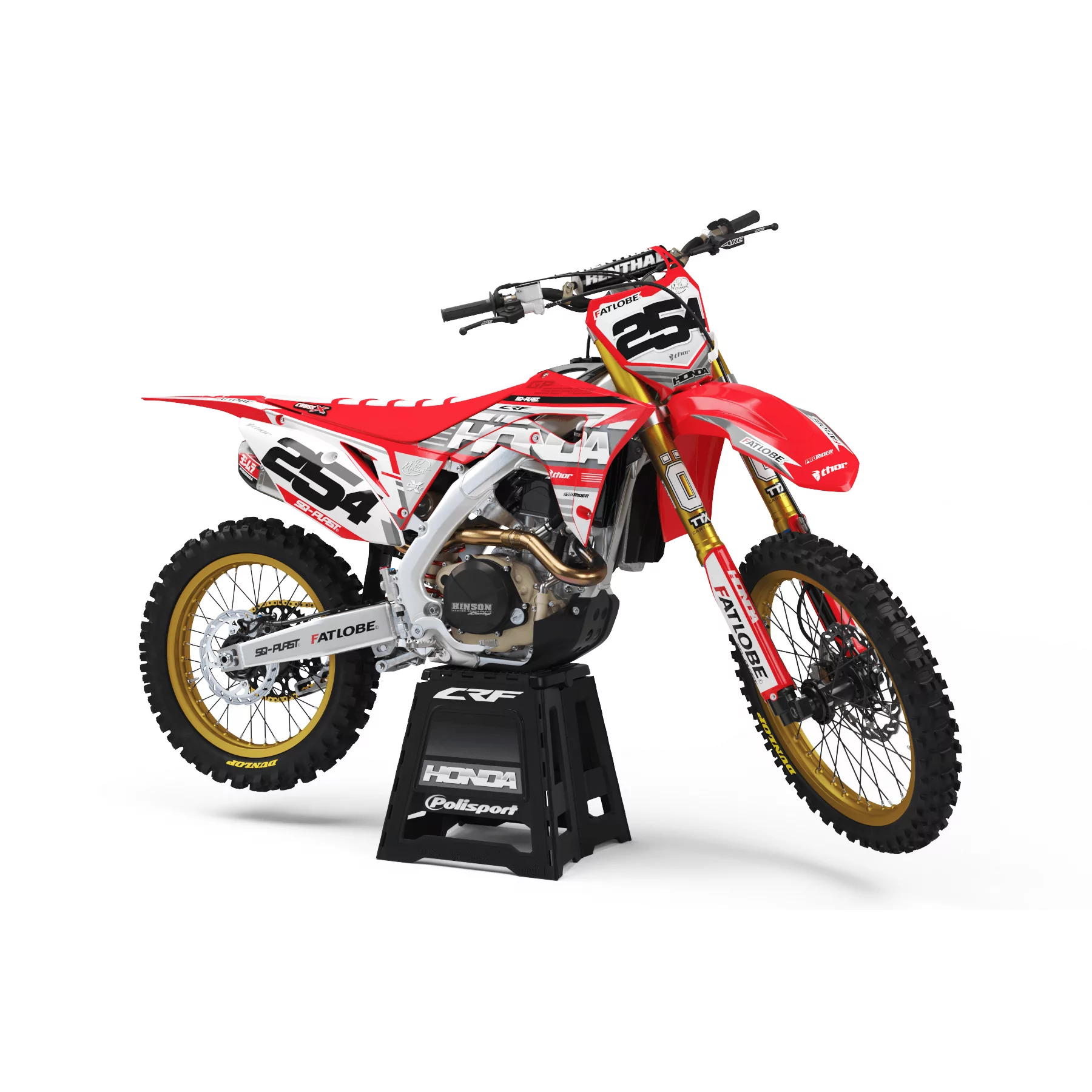 Kit adesivos moto KIT ADESIVOS Motocross HONDA ROUGE ÉLÉGANCE