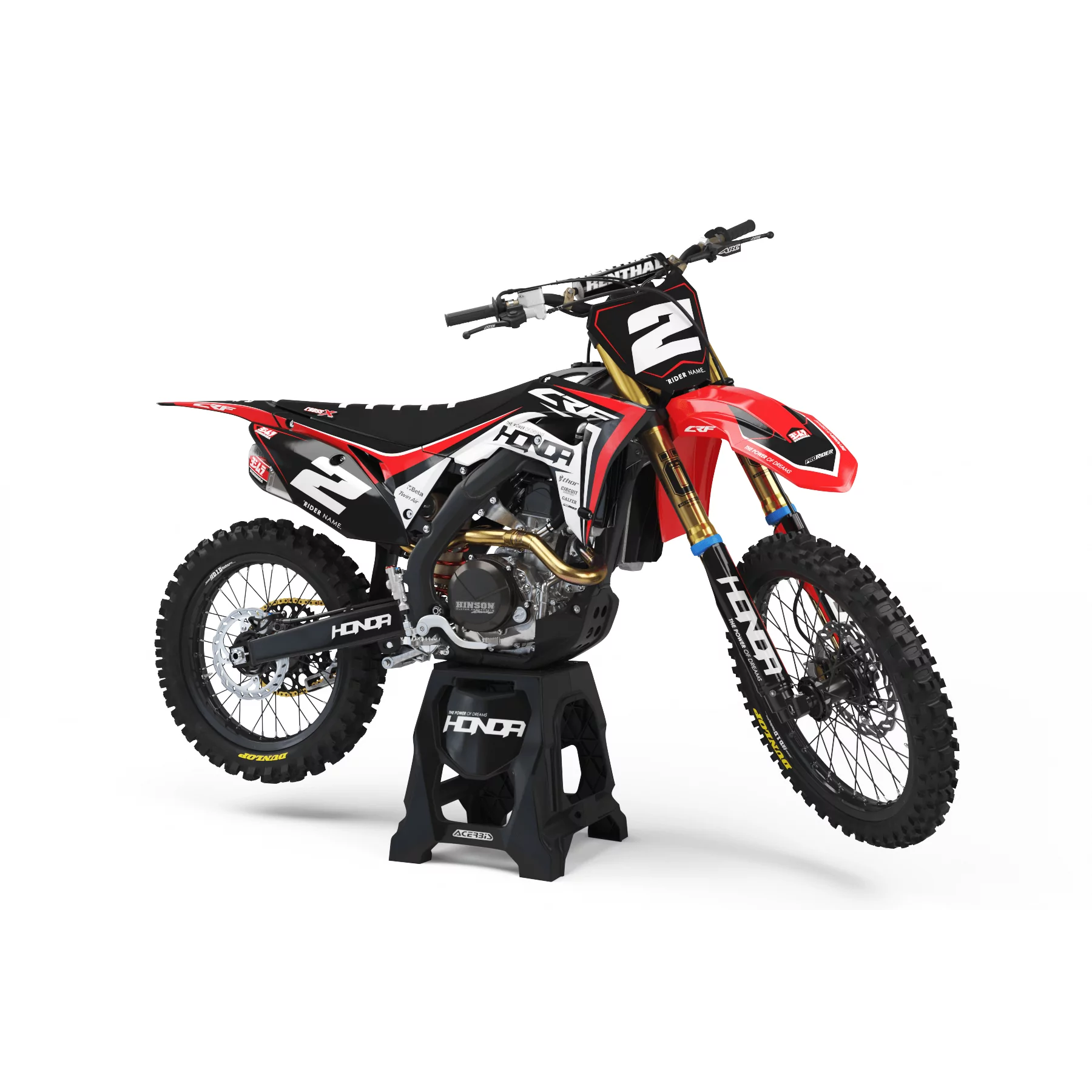 Kit adesivos moto KIT ADESIVOS Motocross HONDA RED FRAME