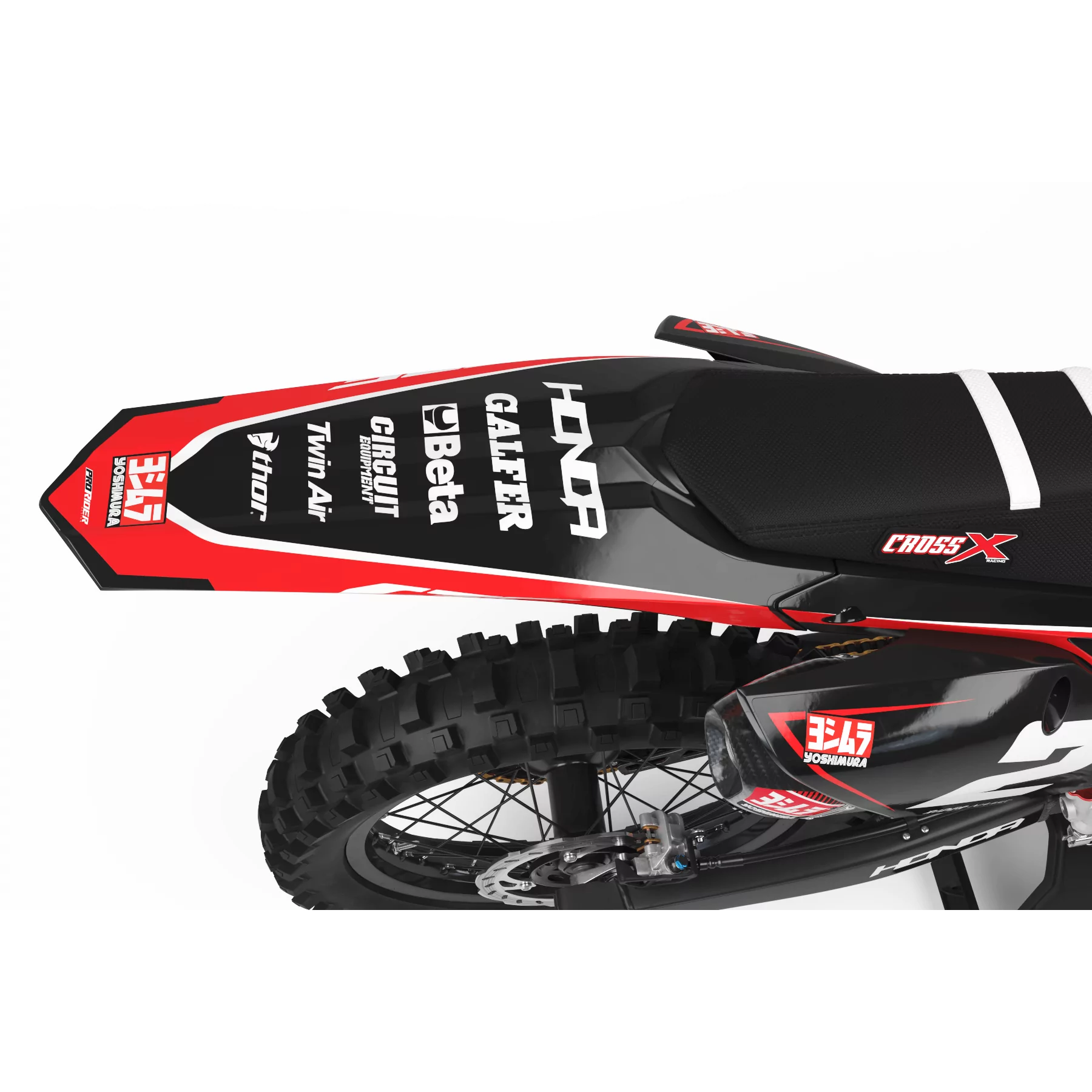 Kit adesivos moto KIT ADESIVOS Motocross HONDA RED FRAME