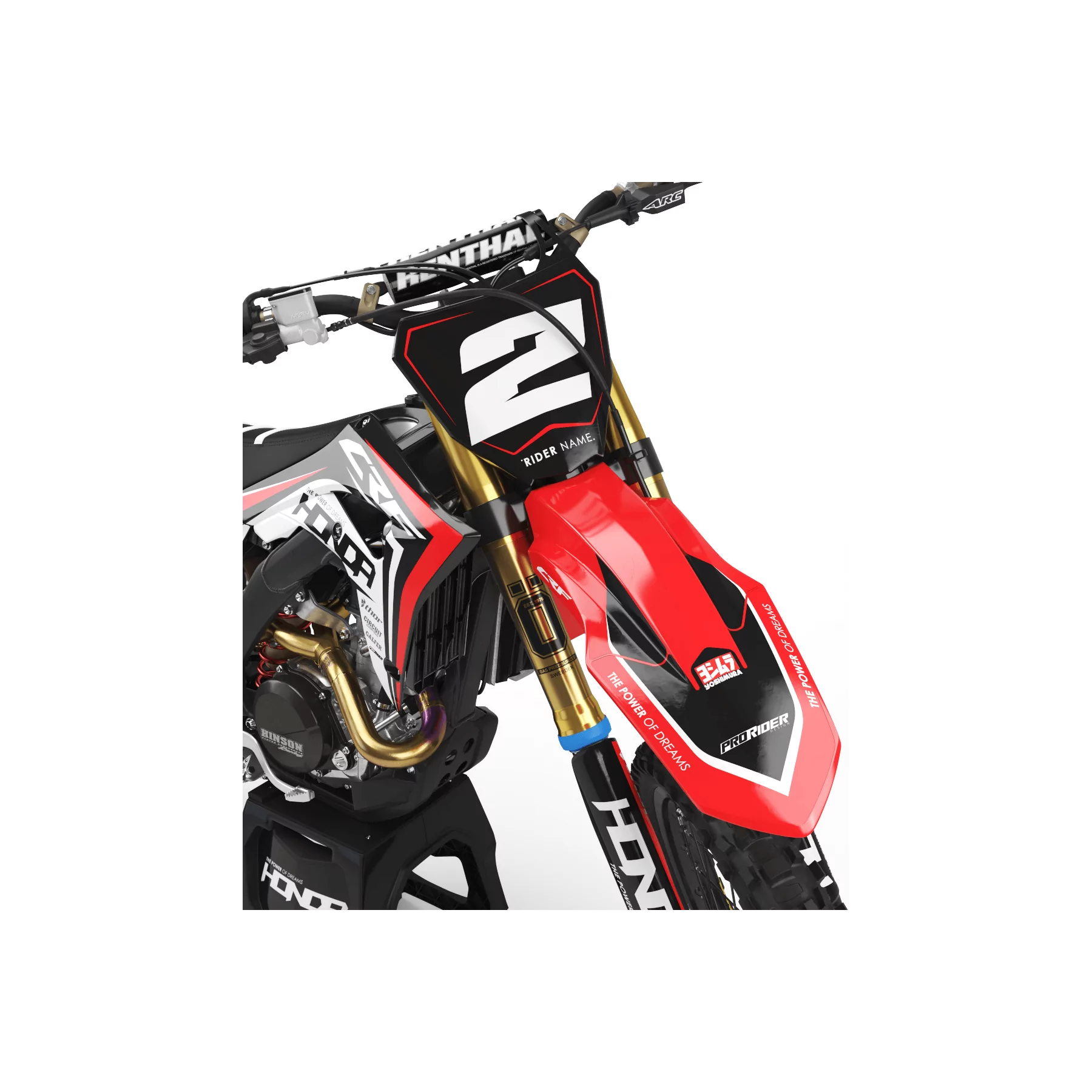 Kit adesivos moto KIT ADESIVOS Motocross HONDA RED FRAME