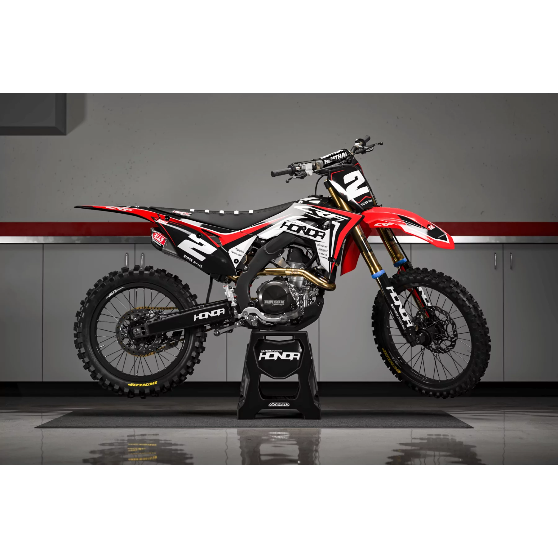 Kit adesivos moto KIT ADESIVOS Motocross HONDA RED FRAME