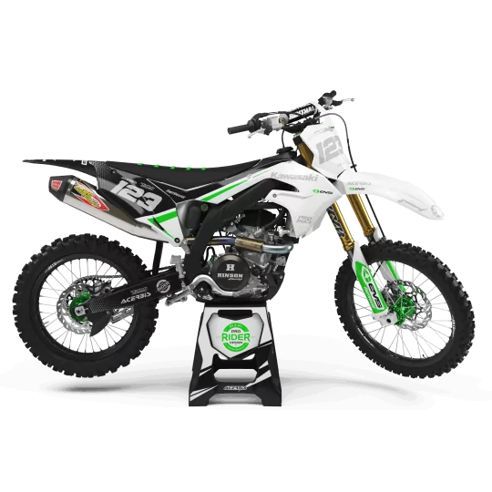 Stickerset moto STICKERSET Motocross KAWASAKI EVS black and white