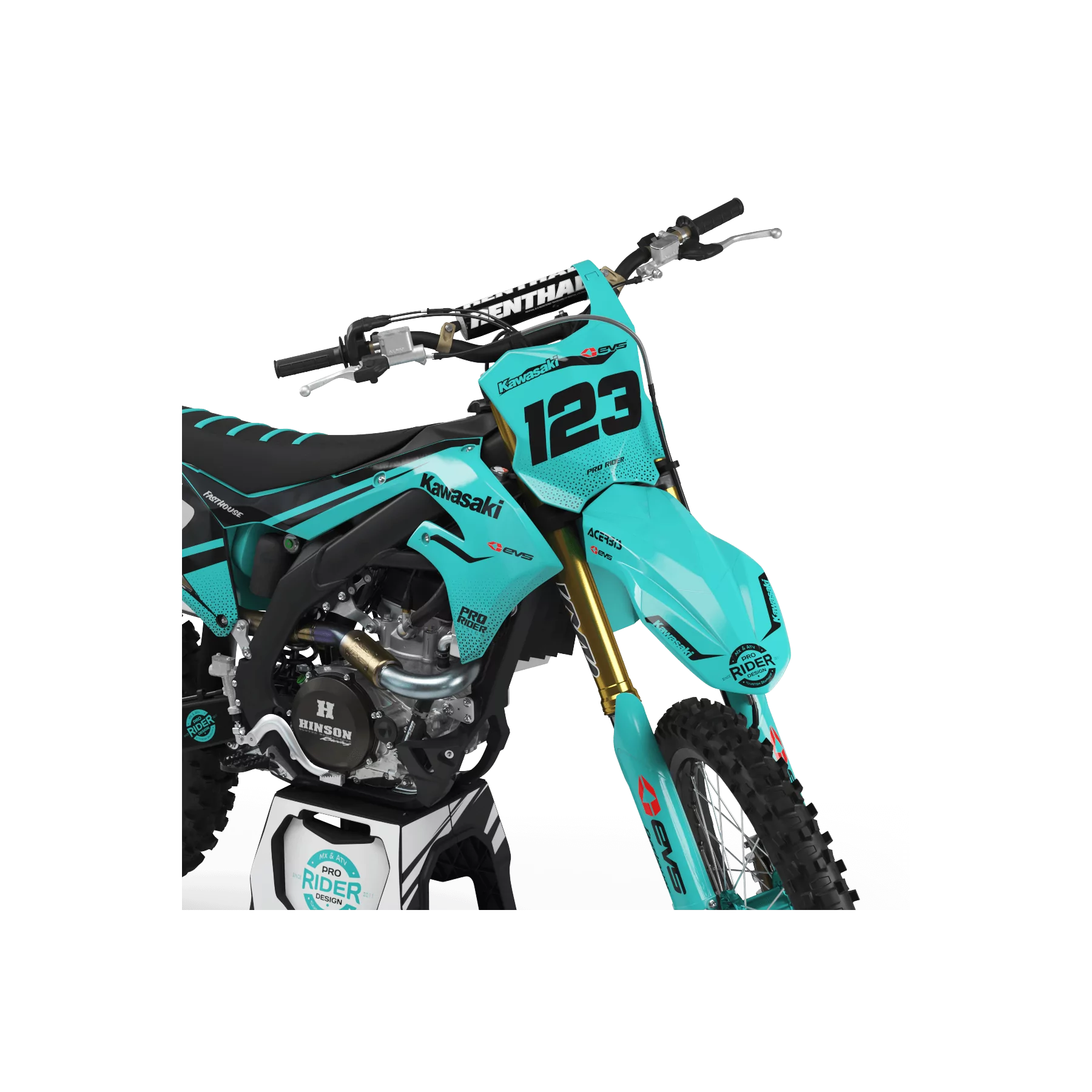 Kit adhesivos moto KIT ADHESIVOS Motocross KAWASAKI EVS TEAL