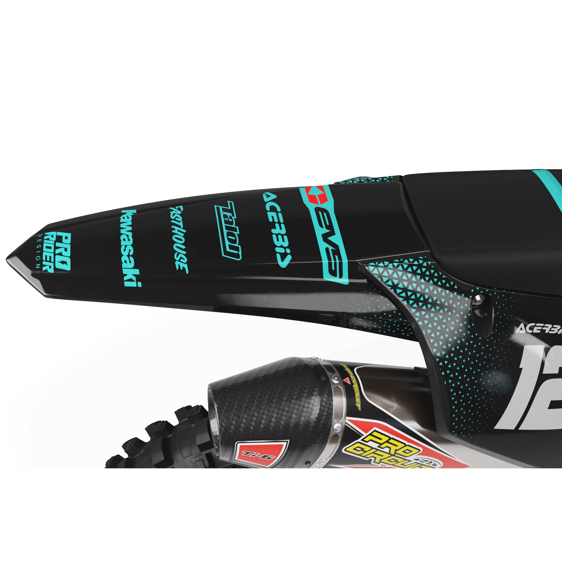 Kit adesivos moto KIT ADESIVOS Motocross KAWASAKI EVS TEAL