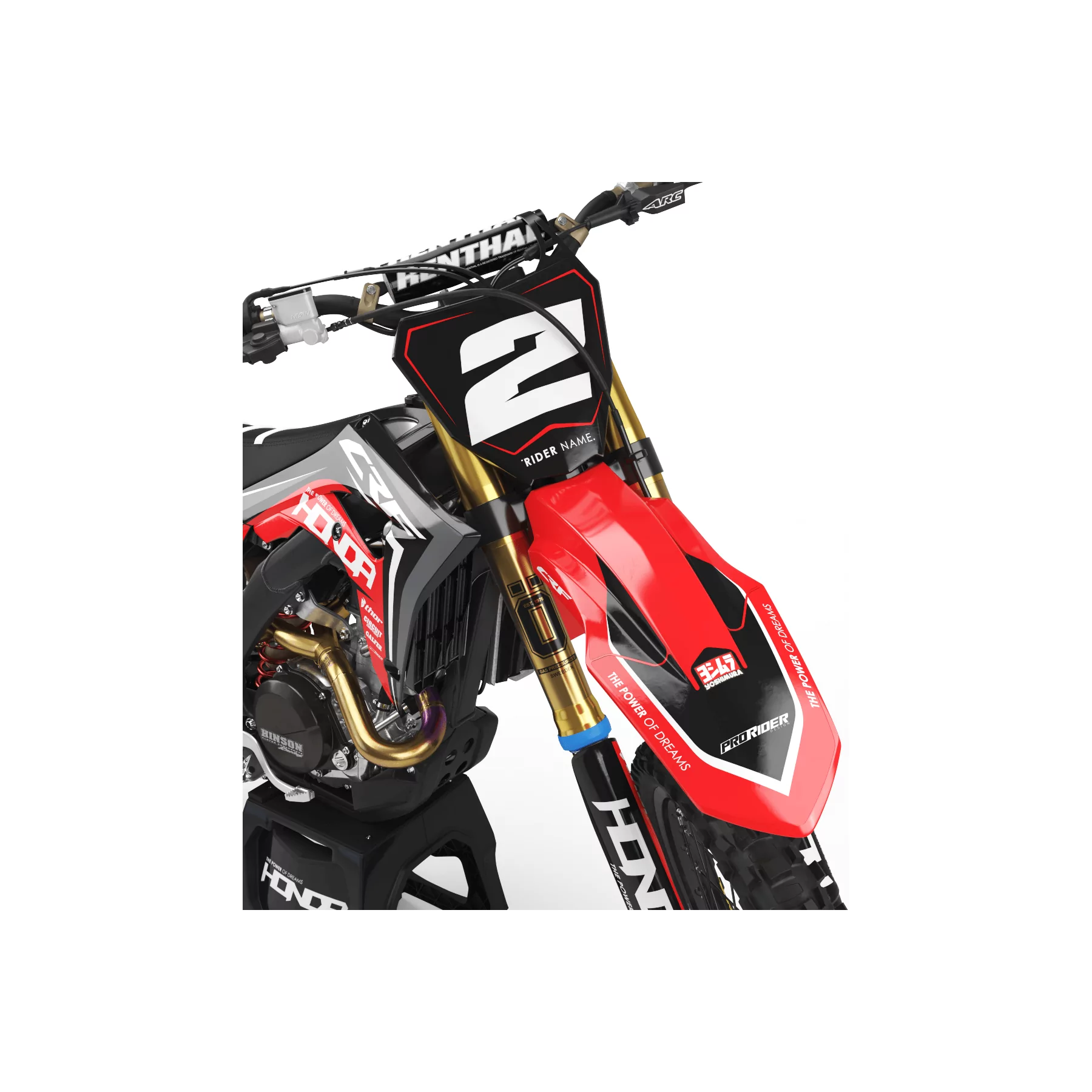 GRAPHICS kit moto Graphics Motocross HONDA BLACKUP RED TOUCH