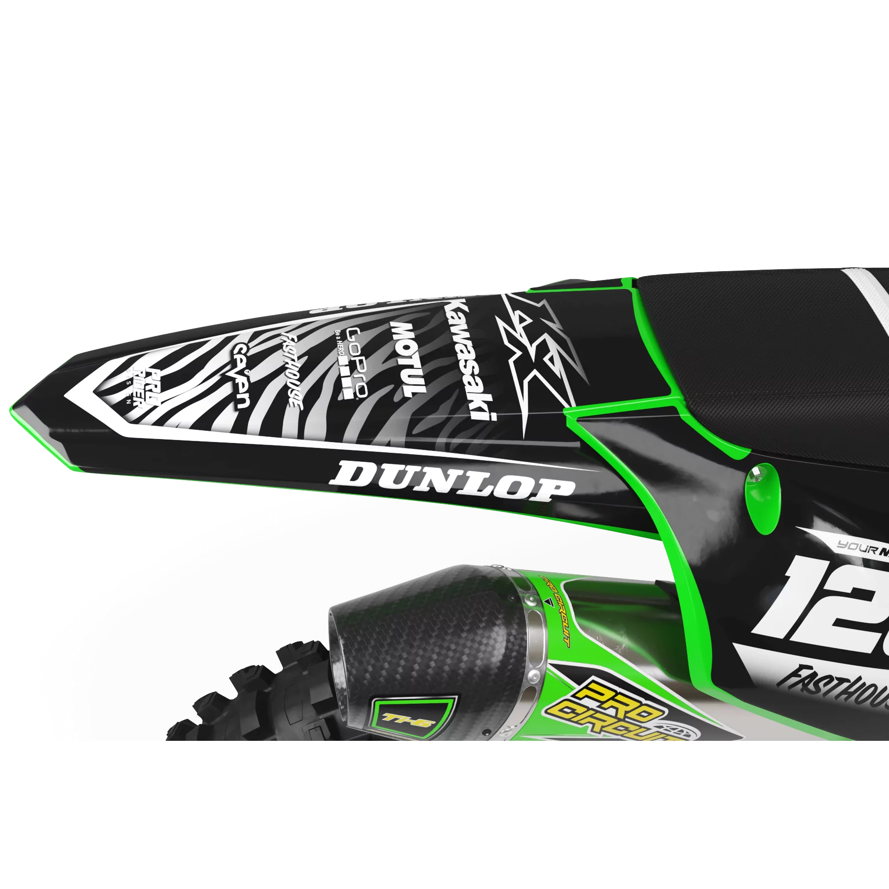 Motorcycle GRAPHICS kit Graphics KAWASAKI MOTUL BLACK/WHITE