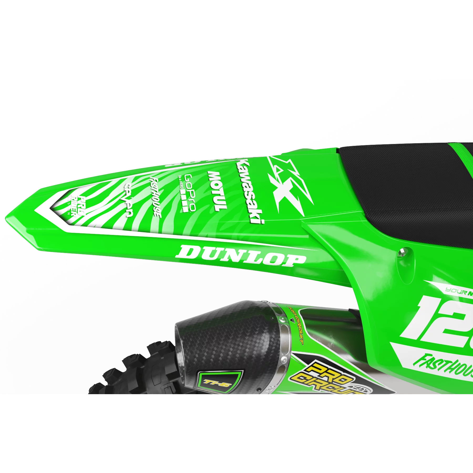 Moto-Dekorkit DEKOR Motocross KAWASAKI MOTUL GREEN/WHITE