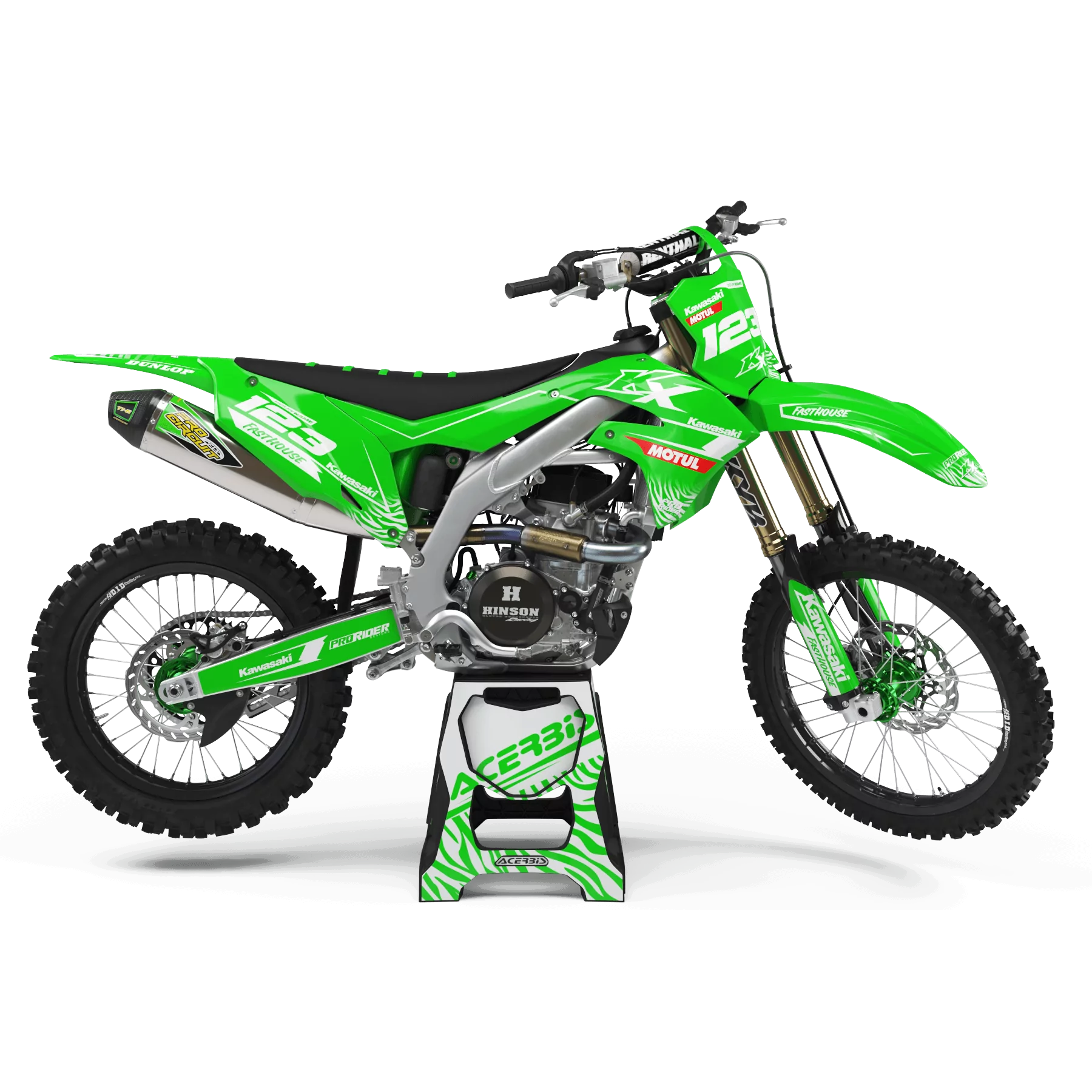 DEKOR Motorrad Dekor Motocross KAWASAKI MOTUL GREEN/WHITE