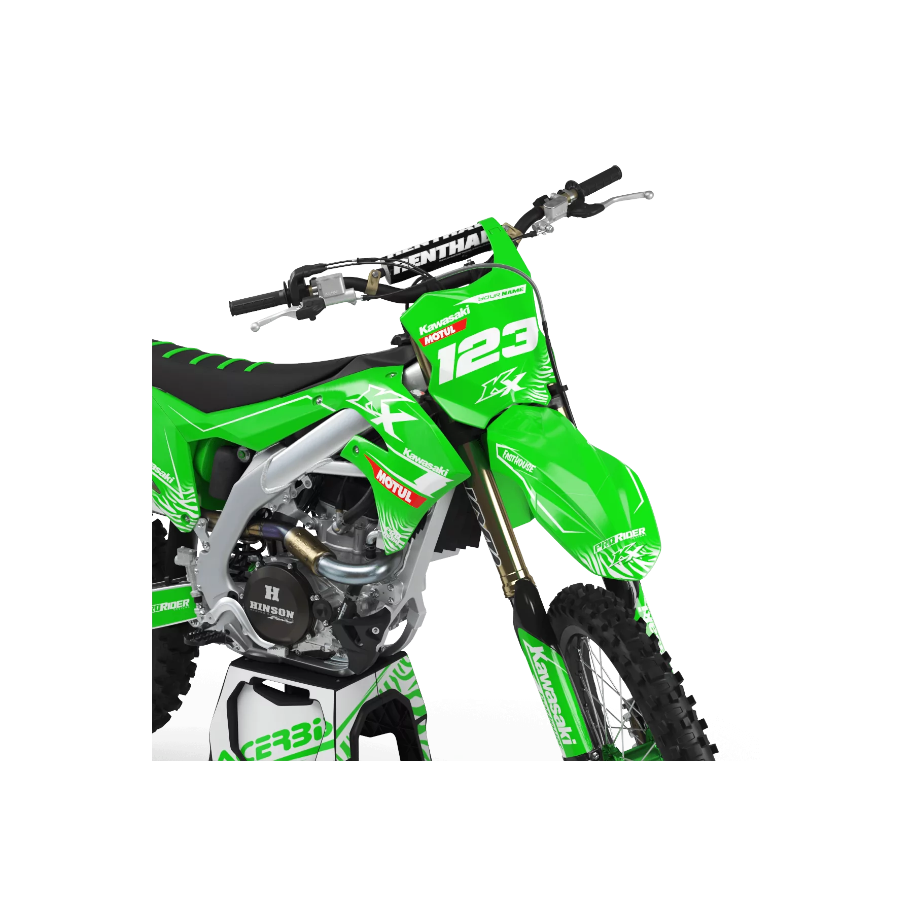 Moto-Dekorkit DEKOR Motocross KAWASAKI MOTUL GREEN/WHITE