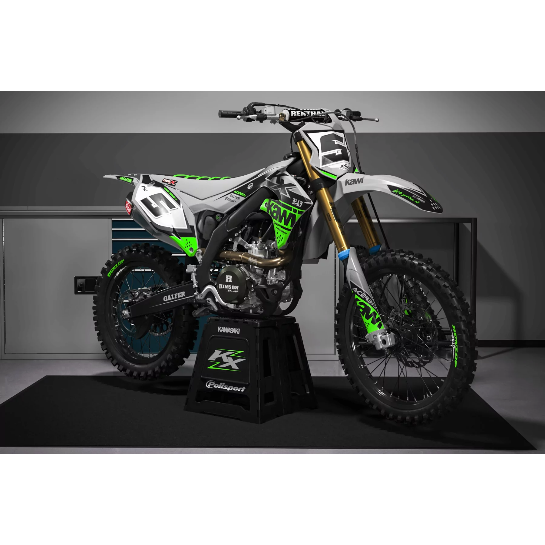 DEKOR Motorrad KIT DECO Motocross KAWASAKI MATE FINISH