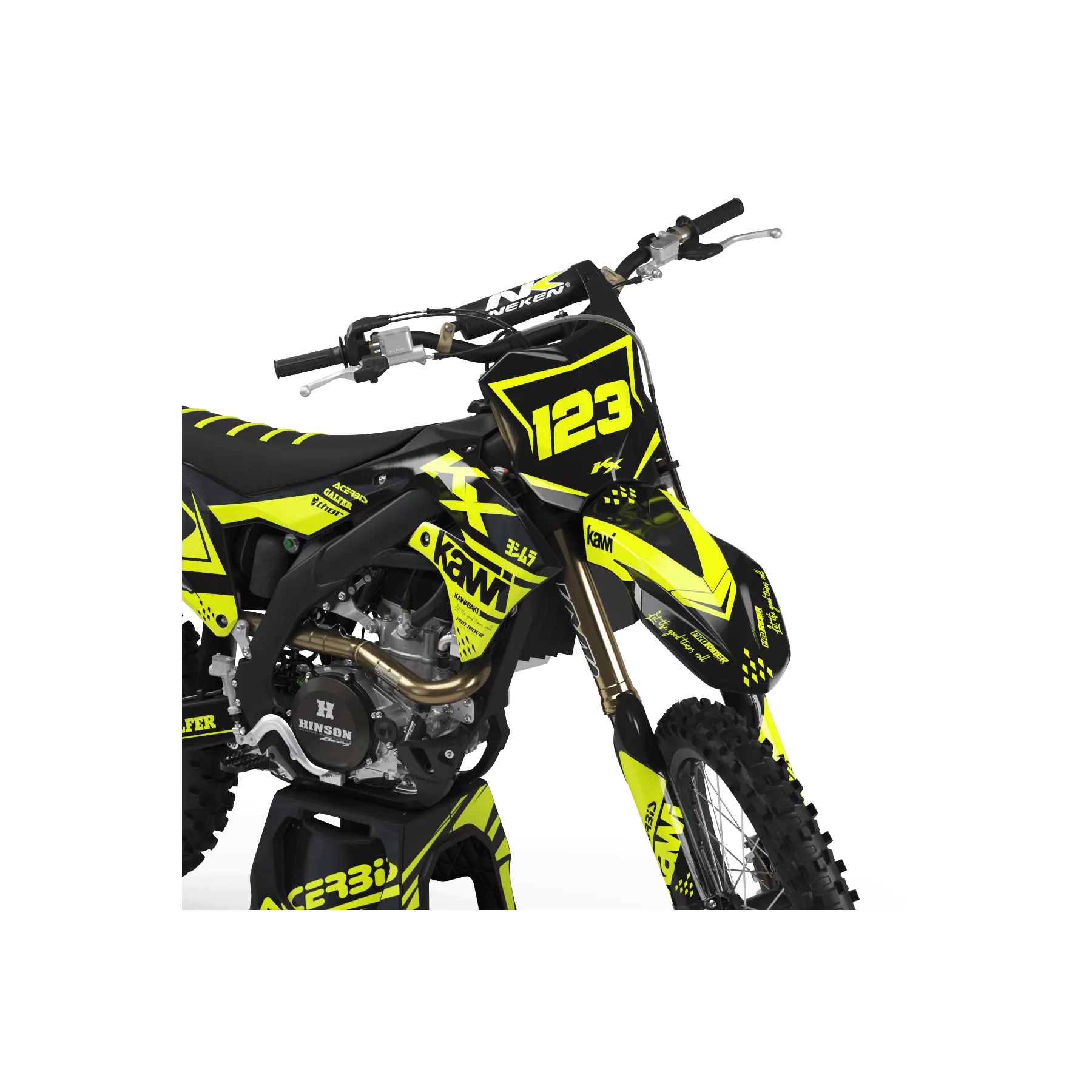 Kit adesivos moto Kit adesivos Motocross FLUO PERSO KAWI YOSHI