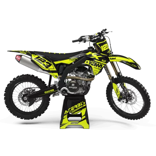 Stickerset moto Stickerset Motocross FLUO PERSO KAWI YOSHI