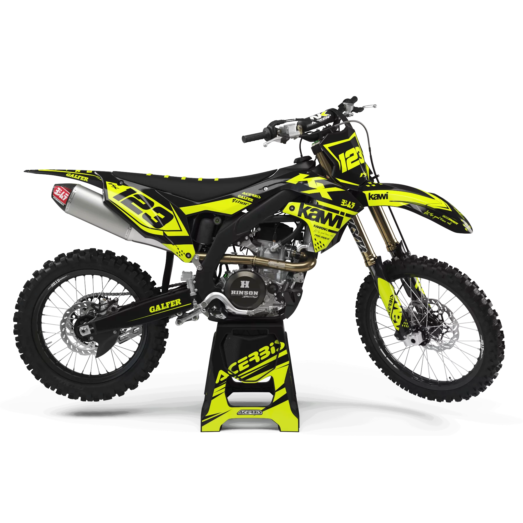 Kit adesivos moto Kit adesivos Motocross FLUO PERSO KAWI YOSHI