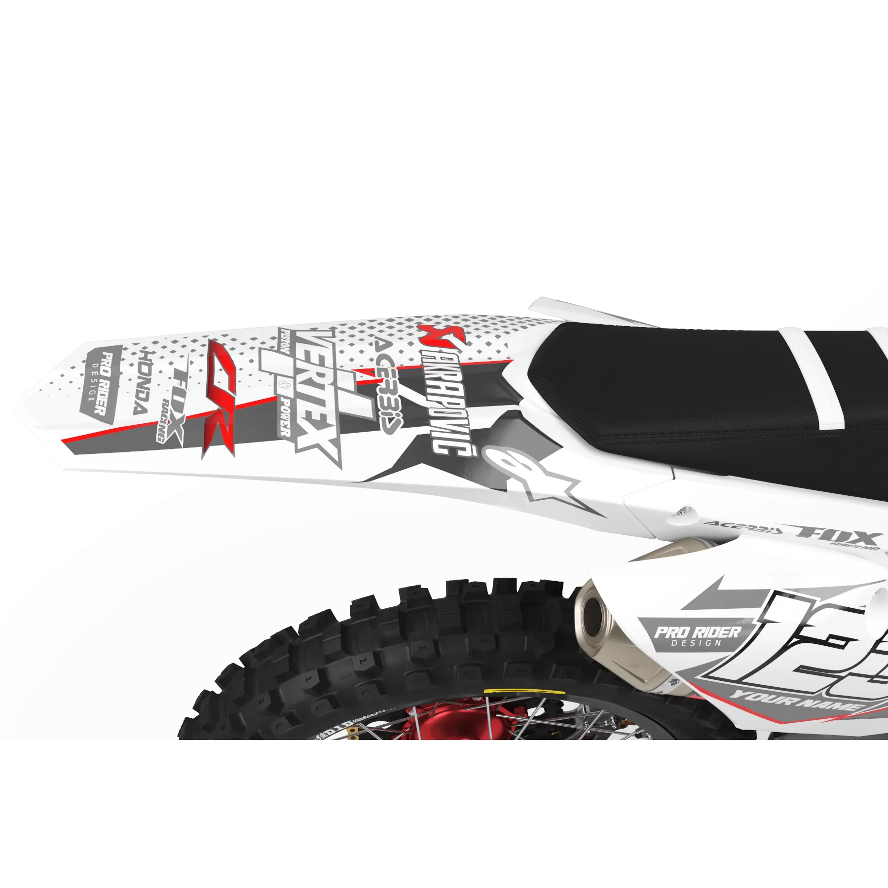 Kit déco moto KIT DECO Motocross HONDA VERTEX WHITE  (REF:PRDA39A3)