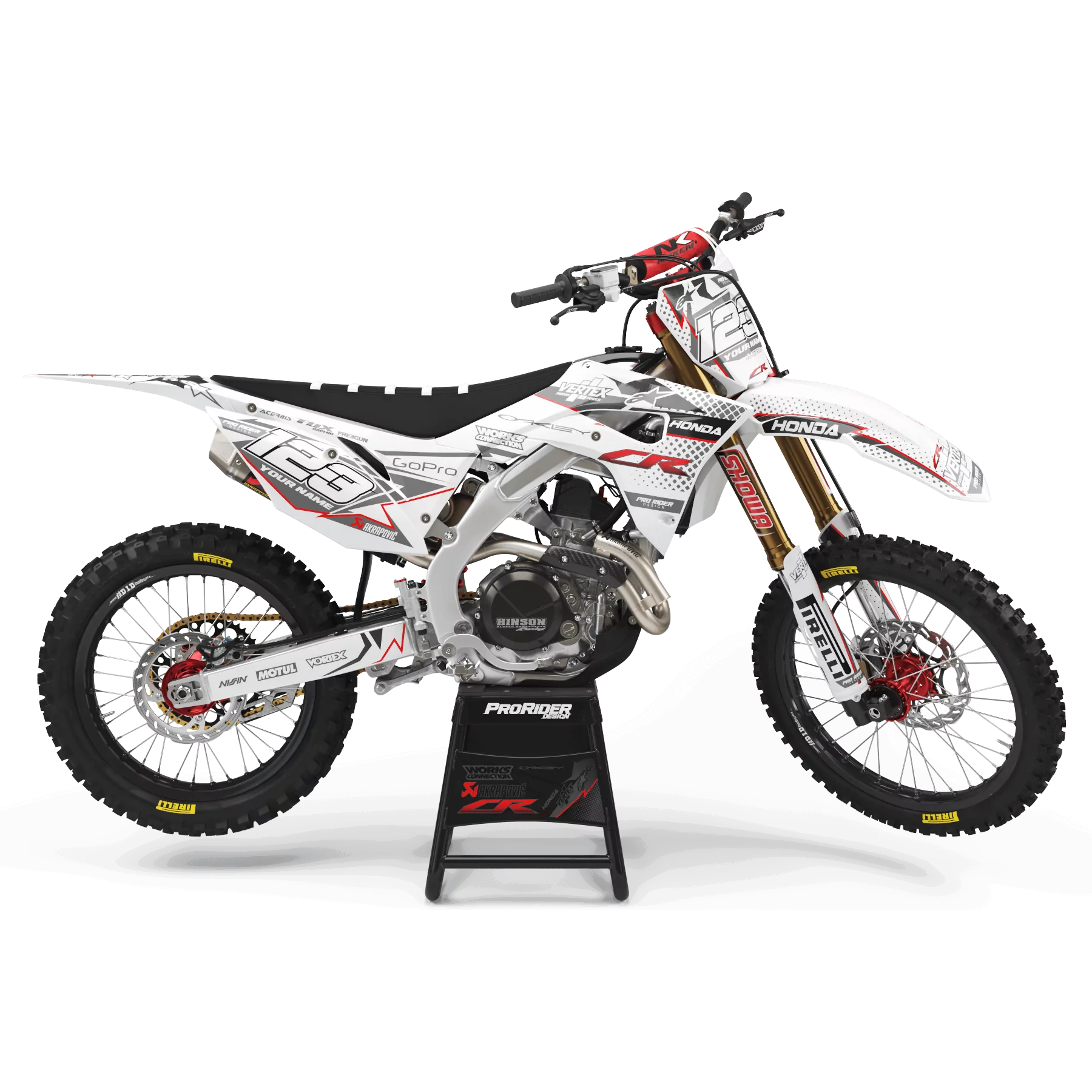 Kit adesivos moto KIT ADESIVOS Motocross HONDA VERTEX WHITE (REF:PRDA39A3)