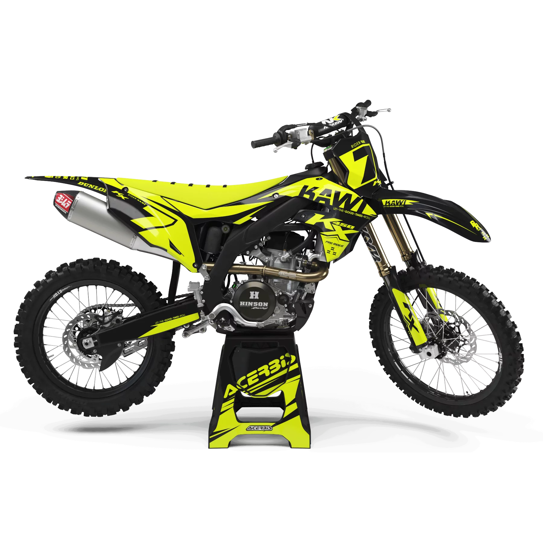 Kit adhesivos moto Kit adhesivos Motocross FLUO PERSO KAWI SUPER PRO