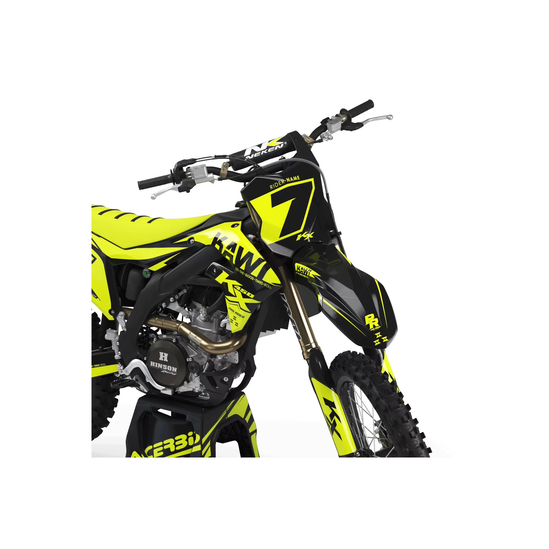 Stickerset moto Stickerset Motocross FLUO PERSO KAWI SUPER PRO