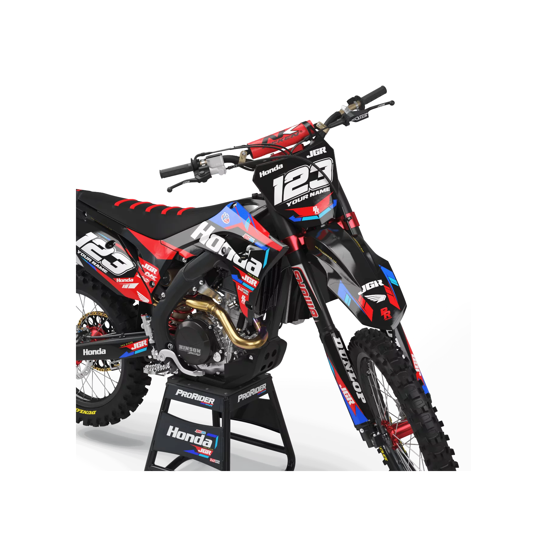 Kit de adesivos moto KIT ADESIVOS Motocross HONDA JGR Alta Qualidade para Motocross 1989 a 2019 (REF:PRDA37A)