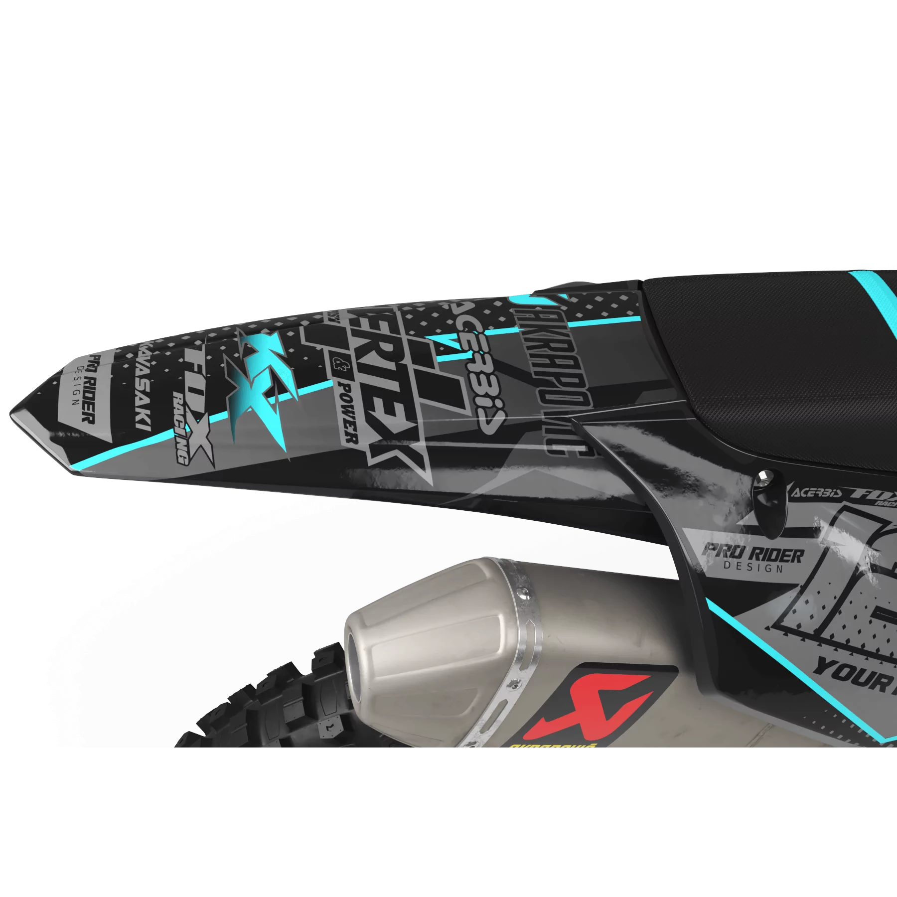 Motorrad DEKOR Dekor Motocross KAWASAKI TÜRKIS (REF:PRDA39B2)