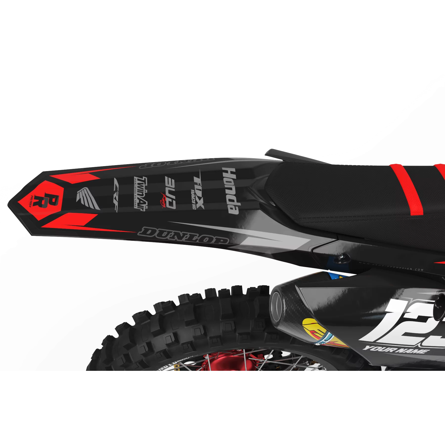 Kit adesivos moto KIT ADESIVOS Motocross HONDA BUD RACING PRETO|VERMELHO (REF:PRDA36A1)