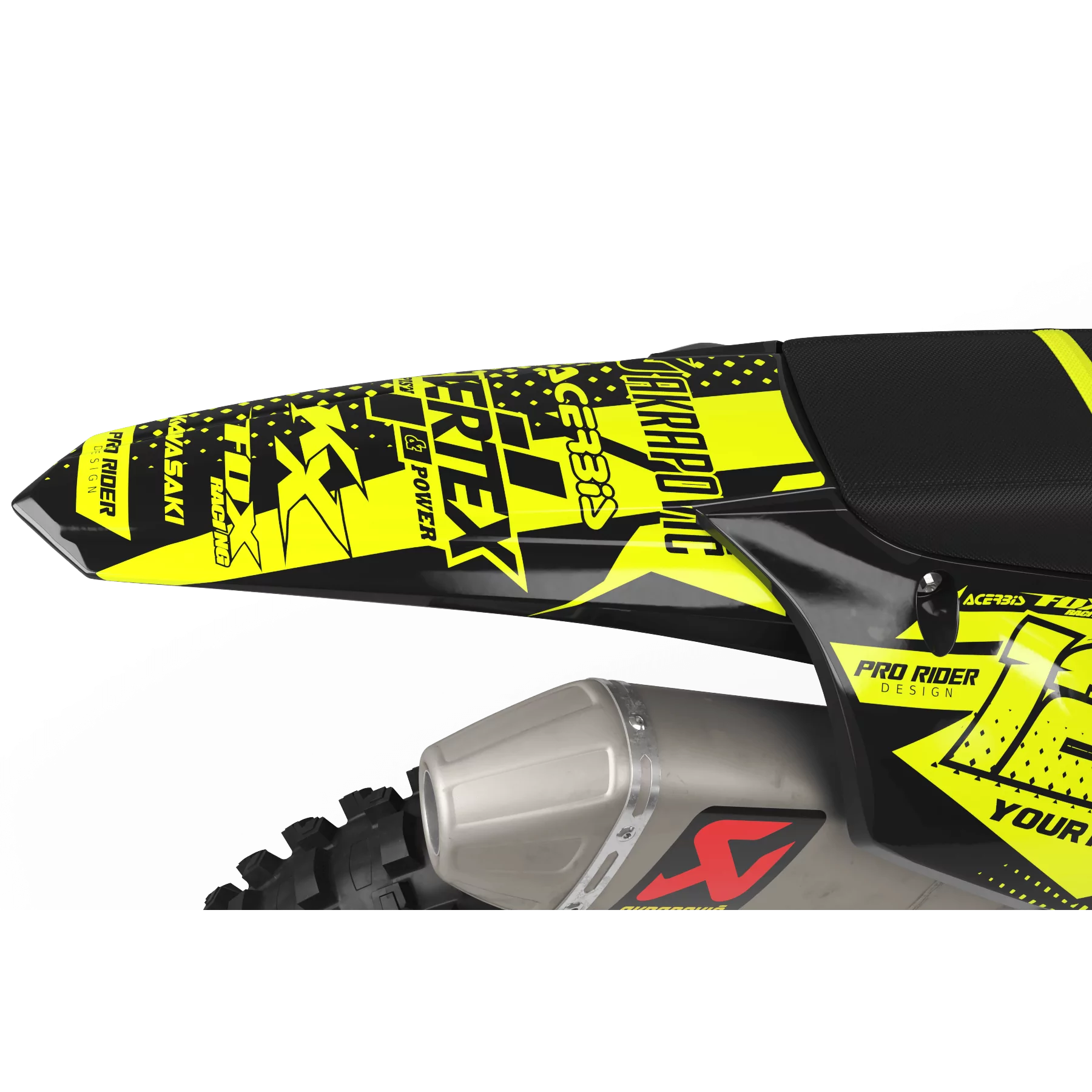 STICKERSET moto Stickerset Motocross FLUO PERSO KAWASAKI VERTEX